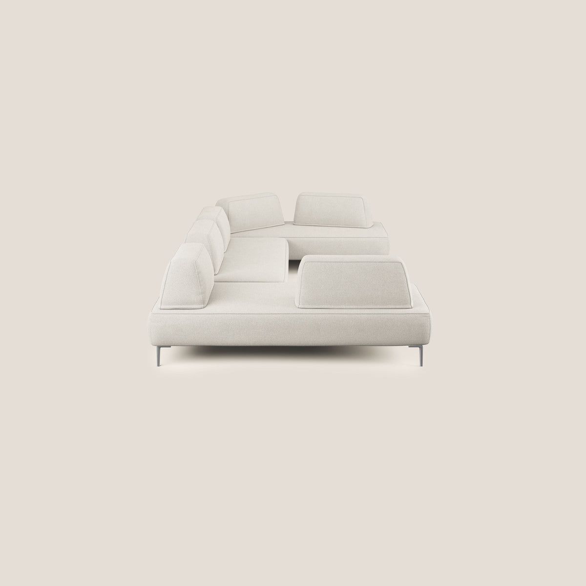Newton divano panoramico modulare con schienali movibili T07 bianco - divitt.sbs