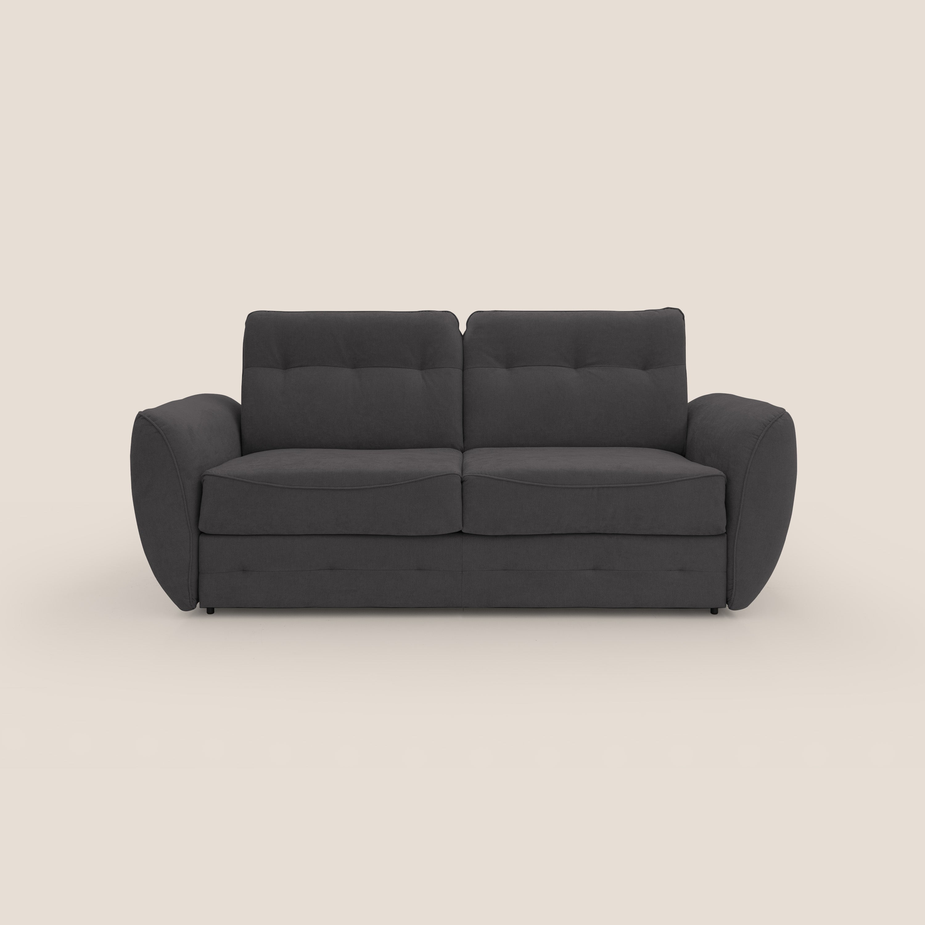 Zeus Divano letto scandinavo con schienale alto in tessuto impermeabile T02 nero - divitt.sbs