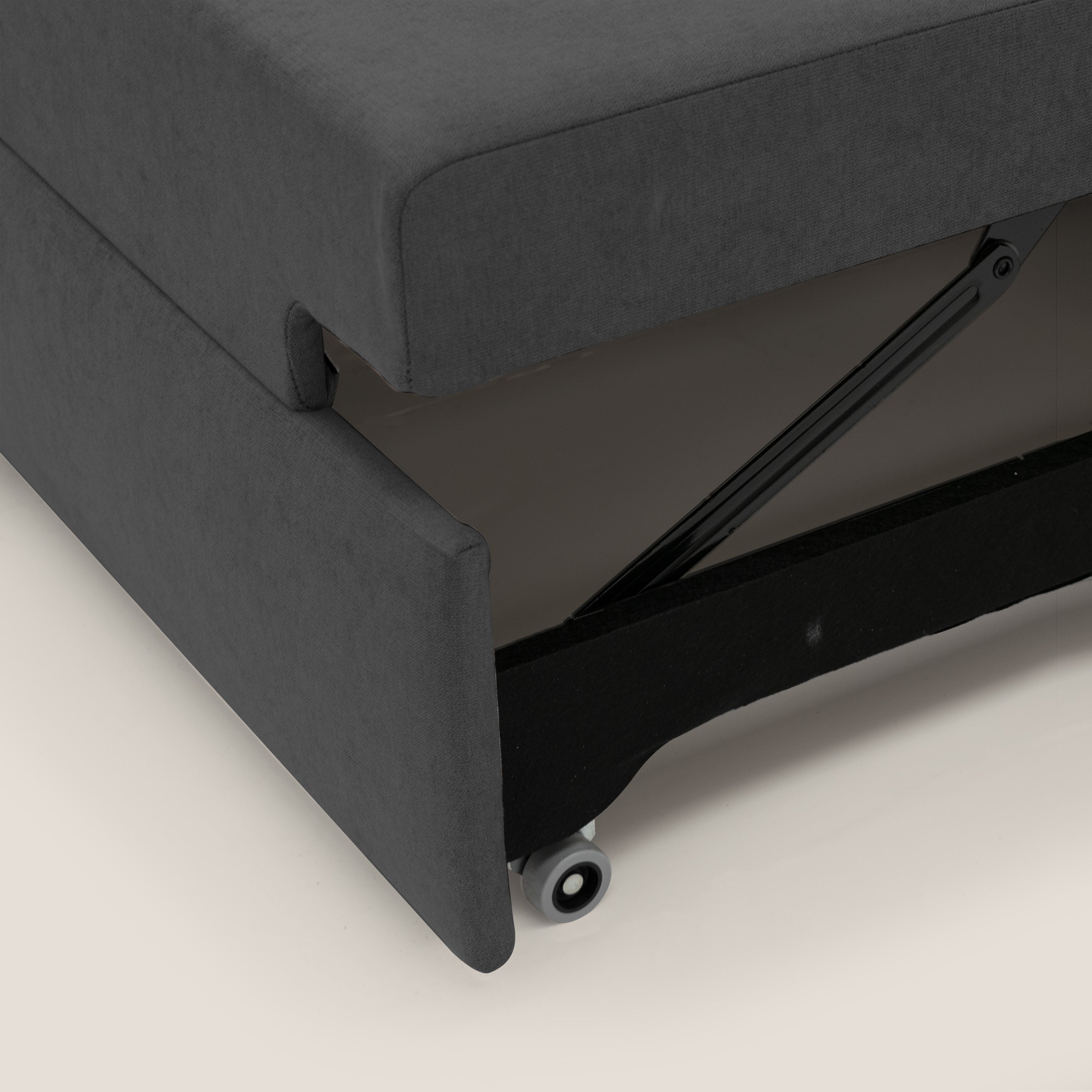 Minerva divano con pouf estraibile poggiapiedi in tessuto morbido impermeabile T02 nero - divitt.sbs