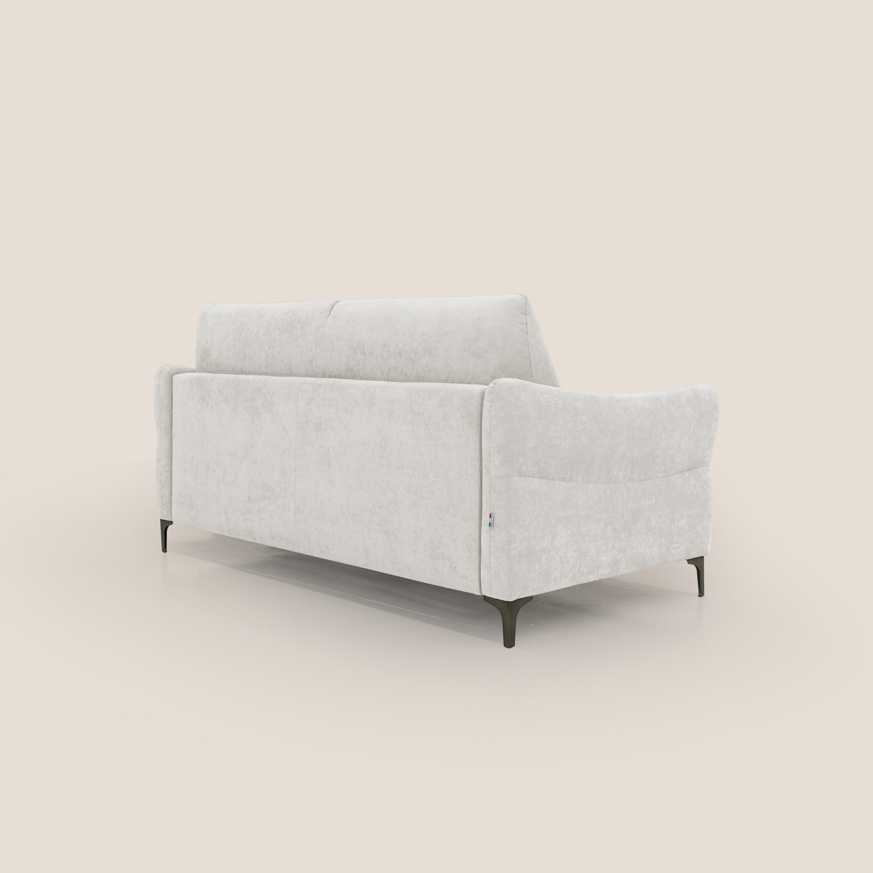 Dalia divano letto con materasso H18 cm e piedi alti in raffinato tessuto smacchiabile T17 bianco - divitt.sbs