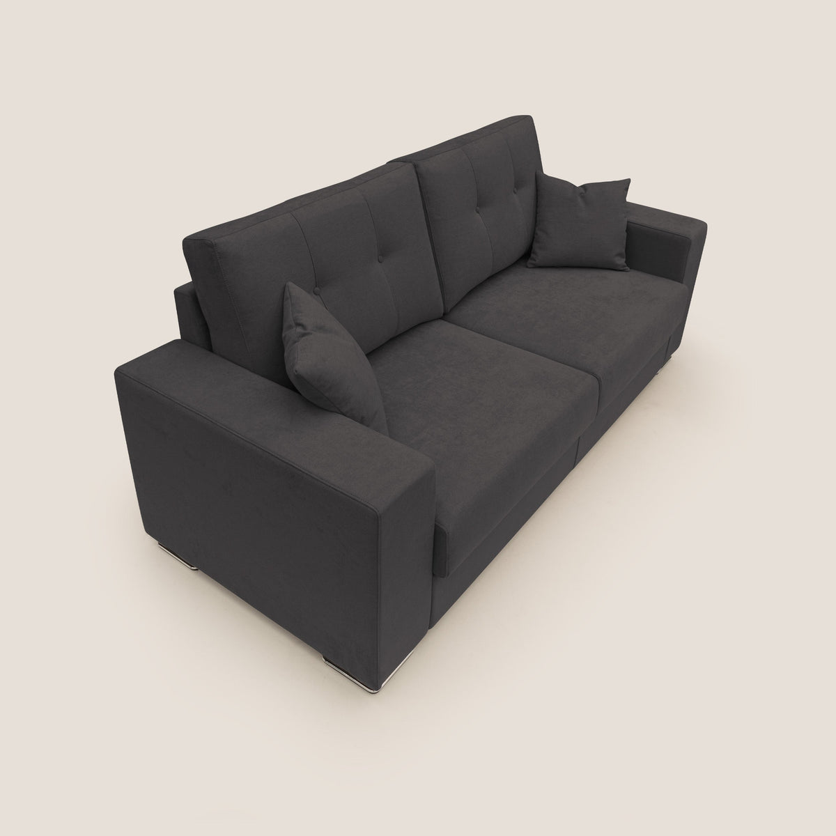 Giove divano in morbido tessuto impermeabile T02 nero - divitt.sbs