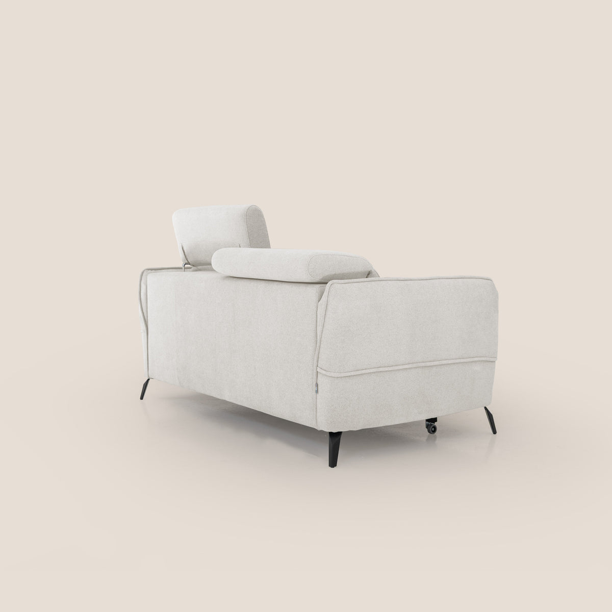 Bloom Divano con poggiapiedi estraibile piedini alti e poggiatesta reclinabili in tessuto bouclé impermeabile T07 bianco - divitt.sbs