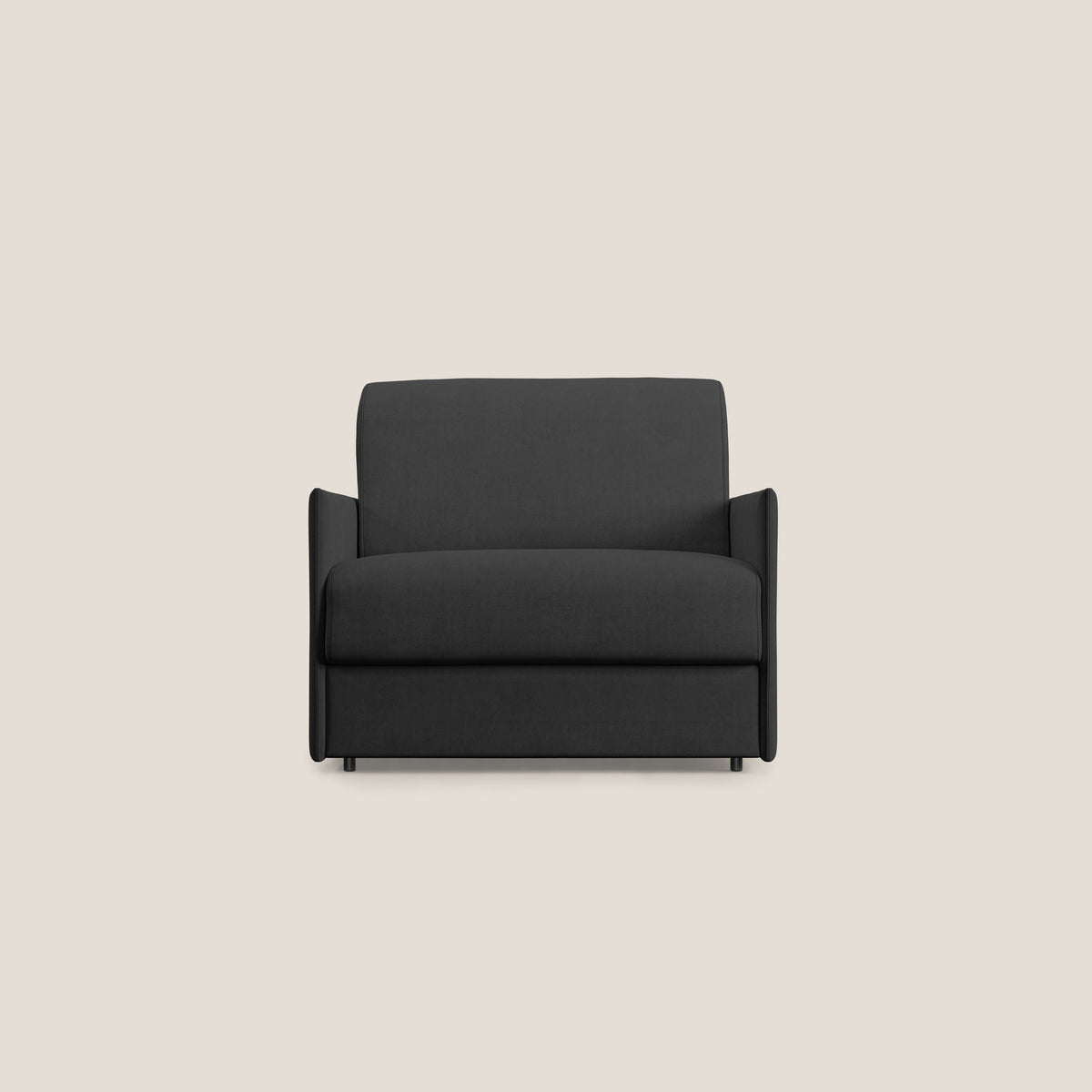 Evans poltrona letto in morbido tessuto impermeabile T02 nero - divitt.sbs