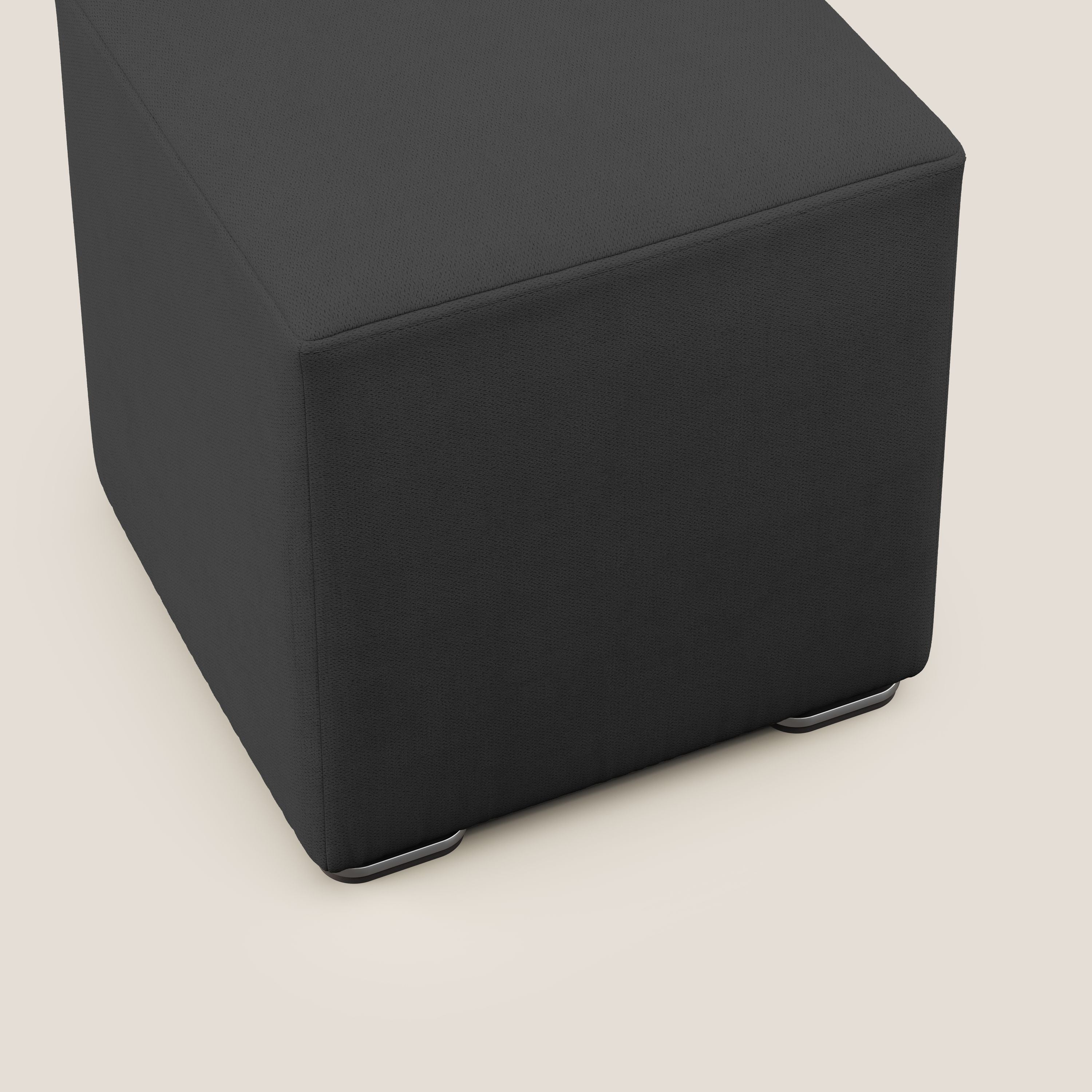 Cube pouf in tessuto morbido impermeabile T02 nero - divitt.sbs