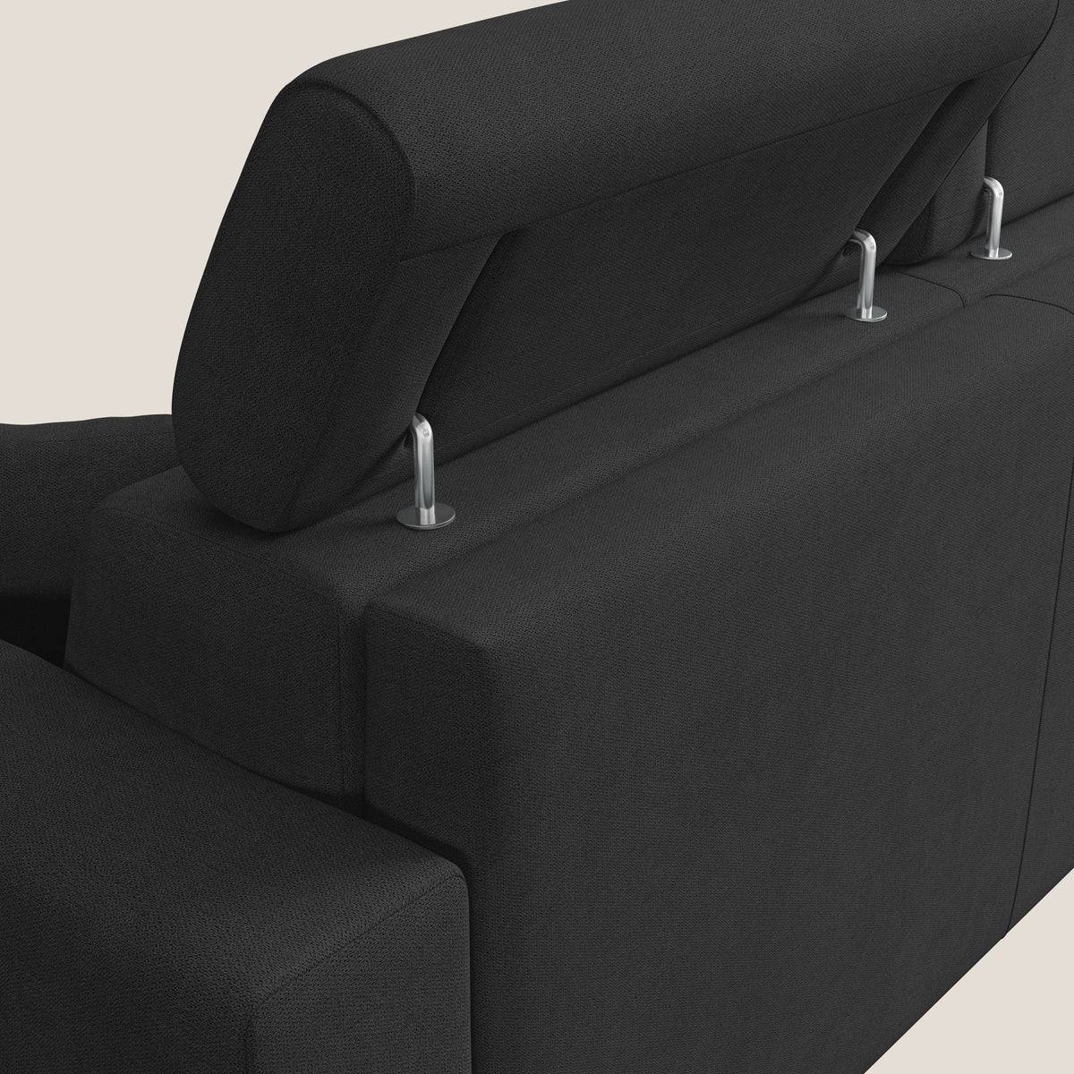 Pegaso divano letto con poggiatesta reclinabili e rivestimento T02 nero - divitt.sbs