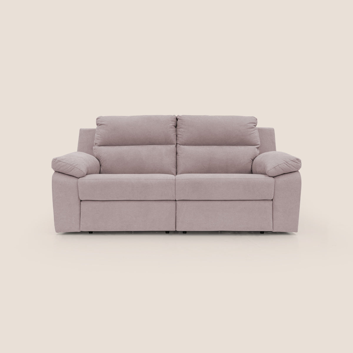 Romeo Divano relax con recliner elettrico in morbido tessuto impermeabile T02 rosa - divitt.sbs