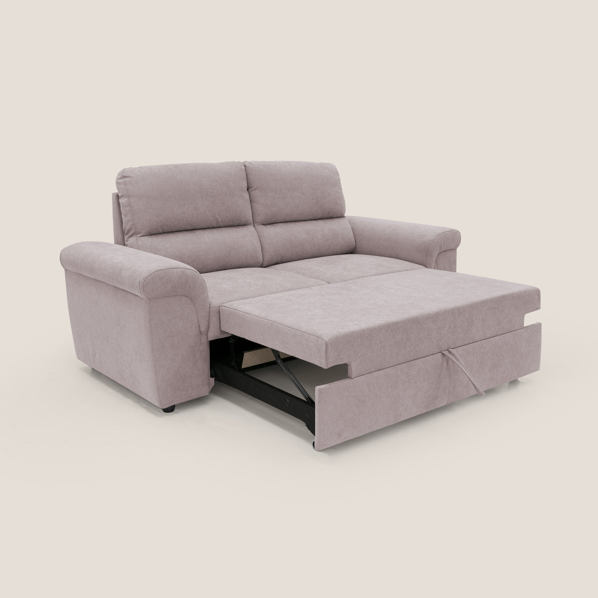 Minerva divano con pouf estraibile poggiapiedi in tessuto morbido impermeabile T02 rosa - divitt.sbs