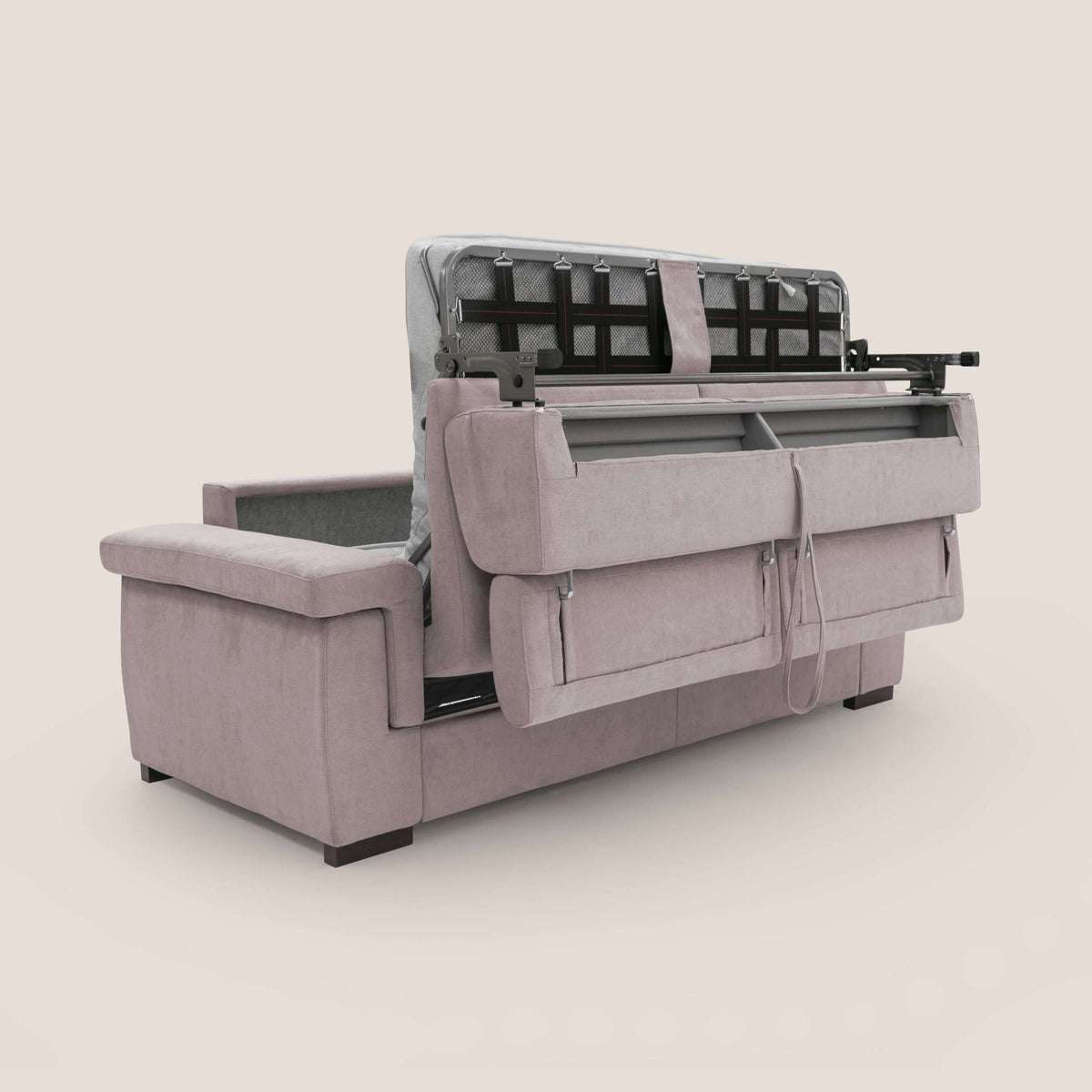 Bjorn divano letto sfoderabile con materasso H18 cm e poggiatesta reclinabili in tessuto impermeabile T02 rosa - divitt.sbs