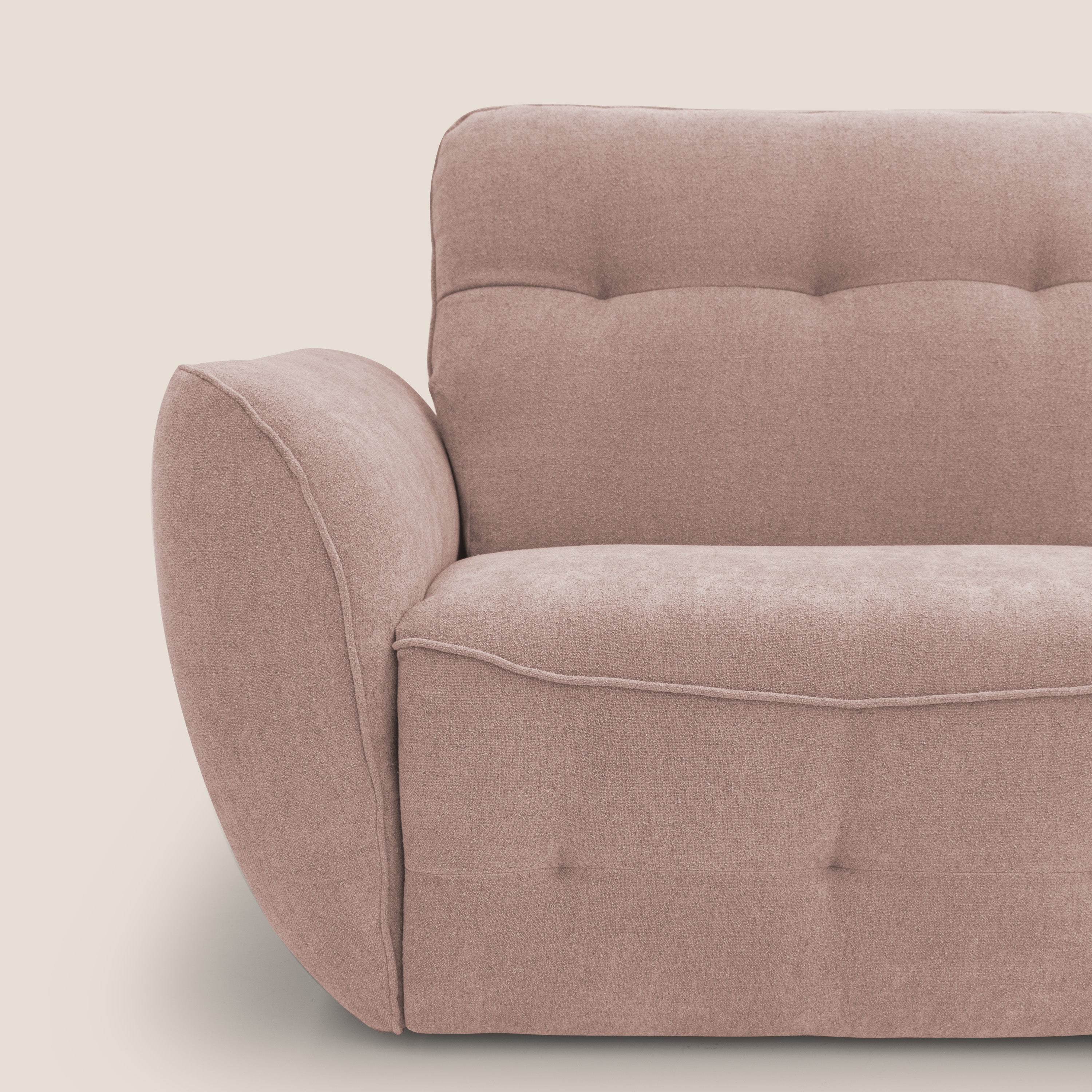 Cerbero divano 2 e 3 posti in morbido bouclé impermeabile T07 rosa - divitt.sbs