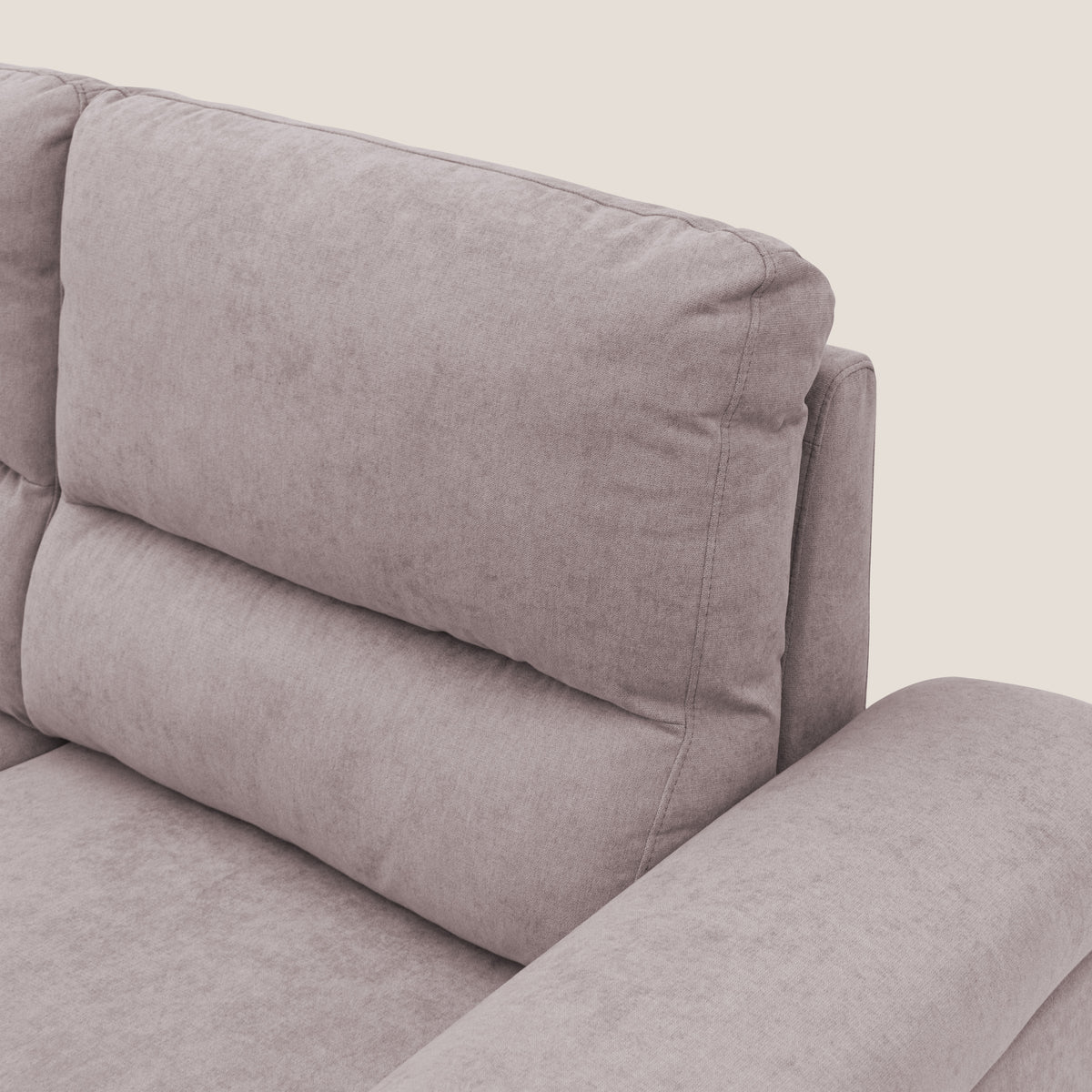 Minerva divano con pouf estraibile poggiapiedi in tessuto morbido impermeabile T02 rosa - divitt.sbs