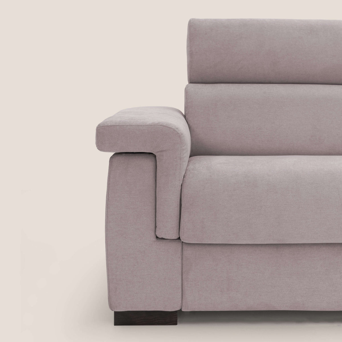 Bjorn divano letto sfoderabile con materasso H18 cm e poggiatesta reclinabili in tessuto impermeabile T02 rosa - divitt.sbs