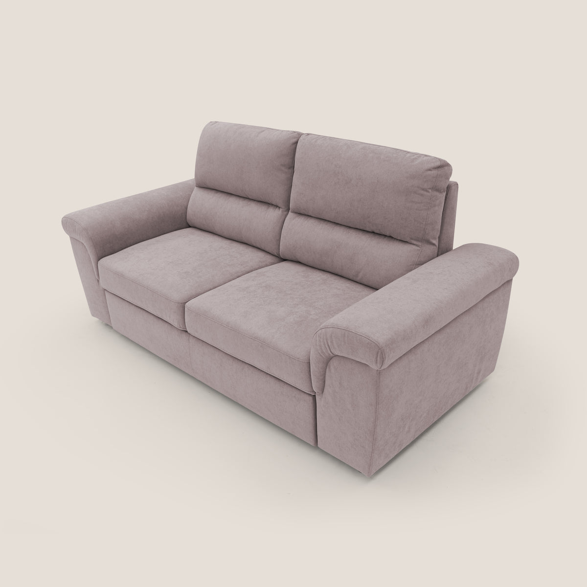Minerva divano con pouf estraibile poggiapiedi in tessuto morbido impermeabile T02 rosa - divitt.sbs