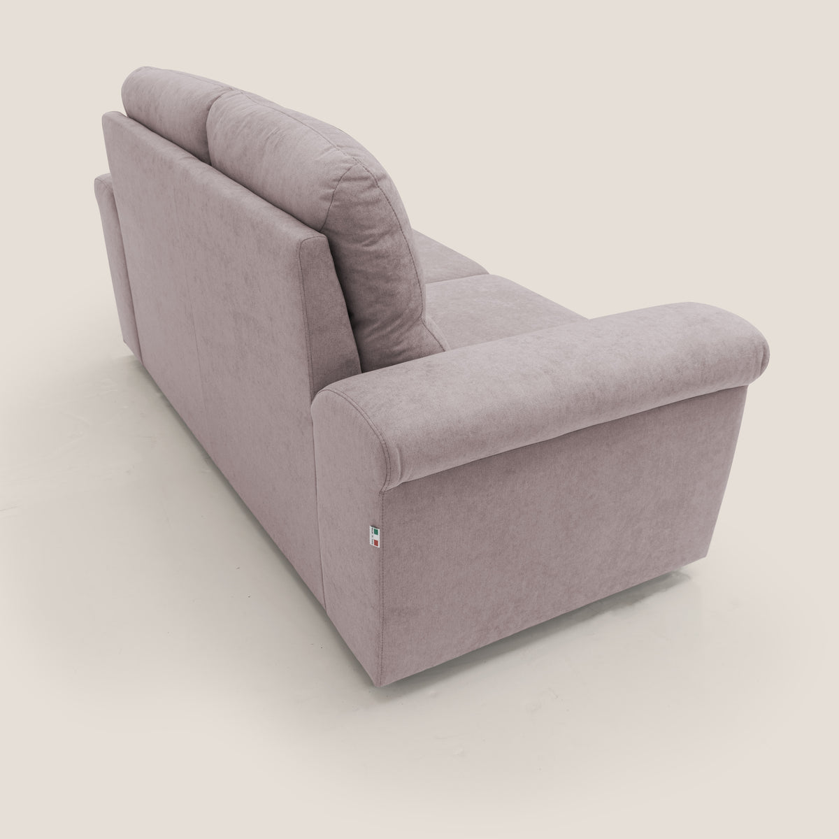 Minerva divano con pouf estraibile poggiapiedi in tessuto morbido impermeabile T02 rosa - divitt.sbs