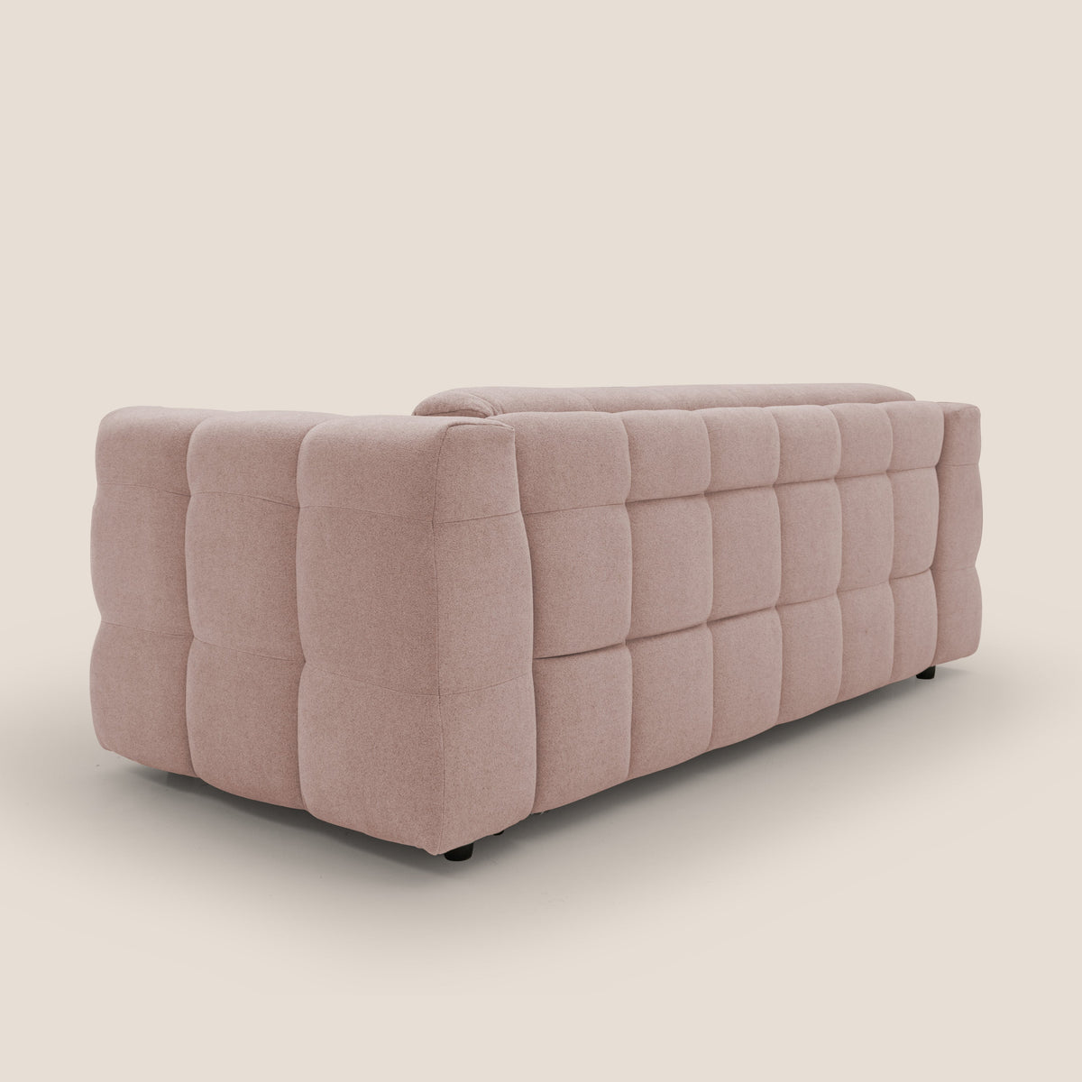 Tender Divano letto matrimoniale dal design innovativo in tessuto bouclet impermeabile T07 rosa - divitt.sbs