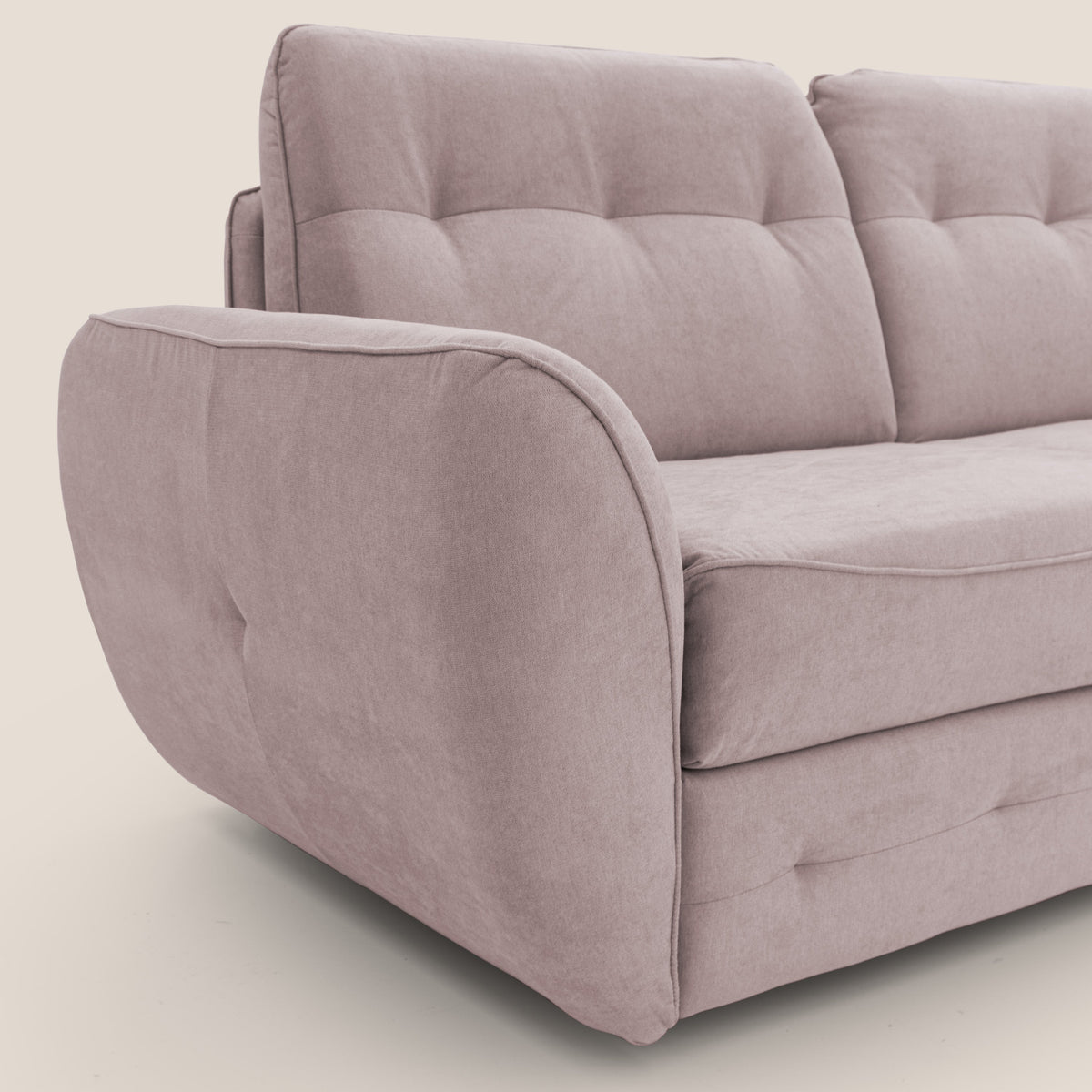 Zeus Divano letto scandinavo con schienale alto in tessuto impermeabile T02 rosa - divitt.sbs