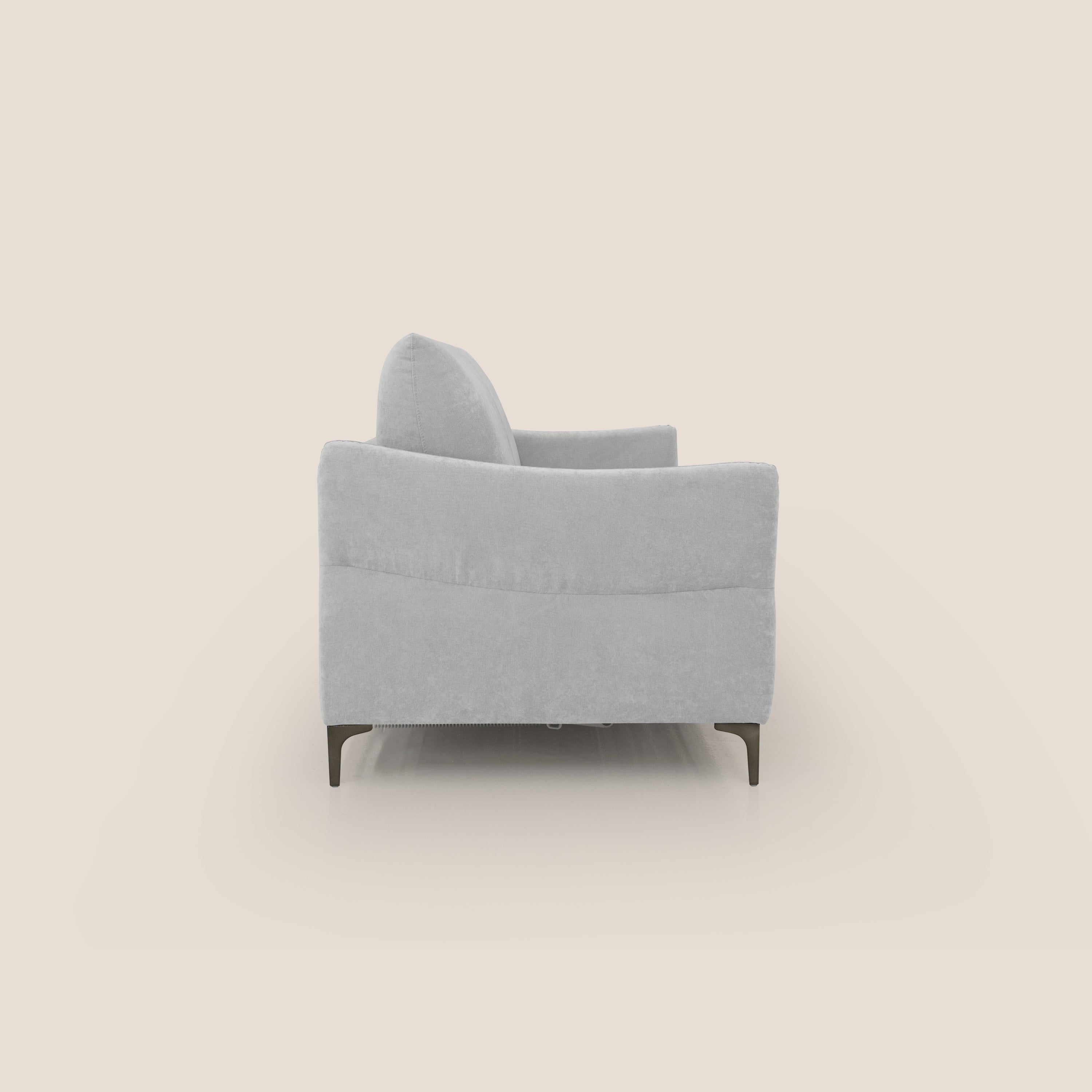 Dalia divano letto con materasso H18 cm e piedi alti in raffinato tessuto smacchiabile T17 grigio - divitt.sbs