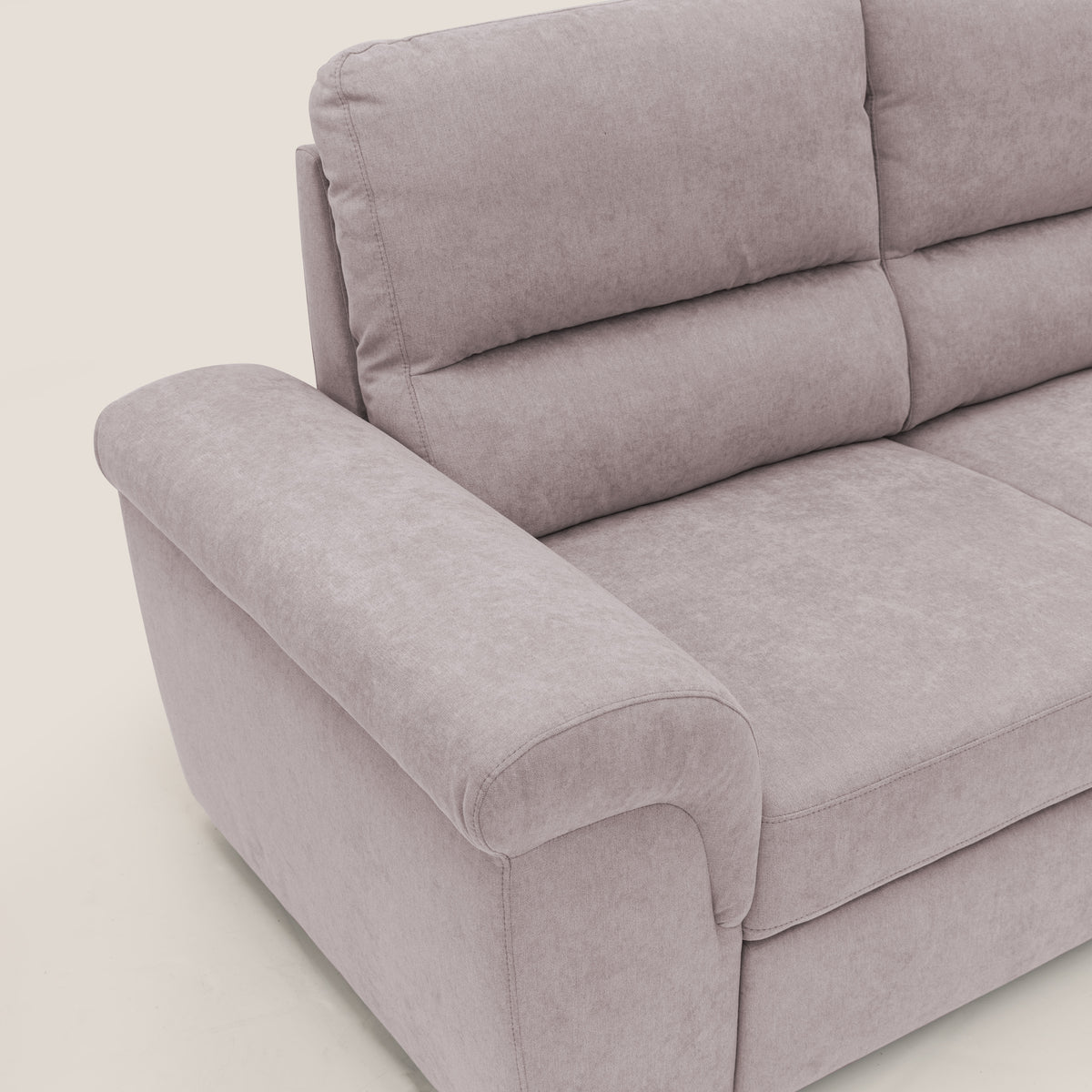 Minerva divano con pouf estraibile poggiapiedi in tessuto morbido impermeabile T02 rosa - divitt.sbs