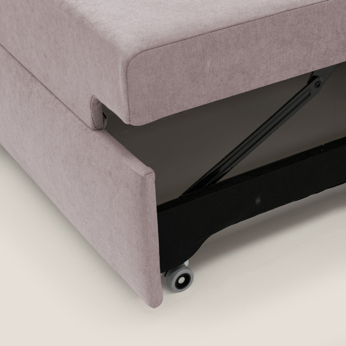 Minerva divano con pouf estraibile poggiapiedi in tessuto morbido impermeabile T02 rosa - divitt.sbs