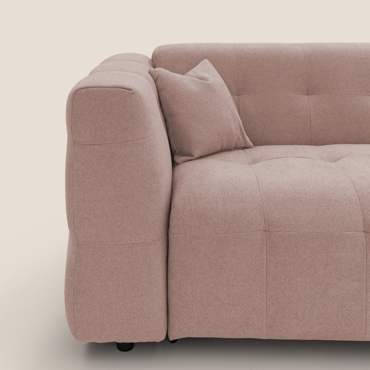 Tender Divano letto matrimoniale dal design innovativo in tessuto bouclet impermeabile T07 rosa - divitt.sbs