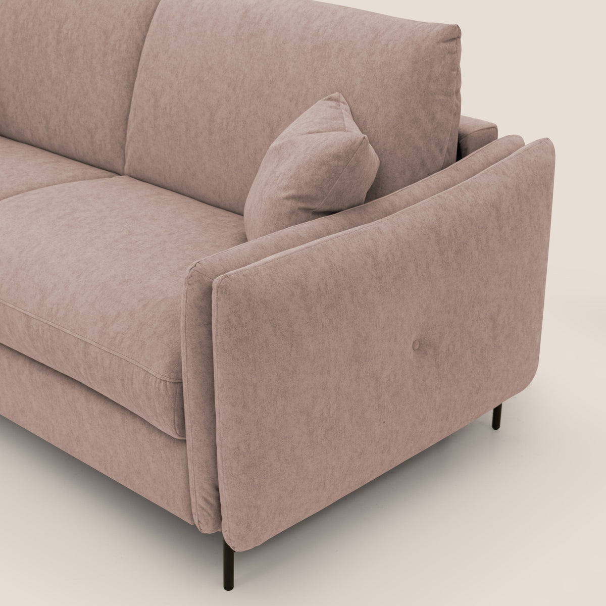 Gregory Divano letto con materasso h18 cm in microfibra effetto velluto impermeabile T09 rosa - divitt.sbs