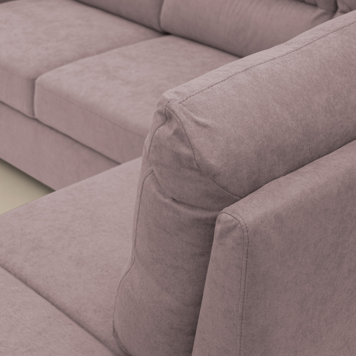 Minerva divano angolare con estraibile a cassettone e pouf contenitore in tessuto morbido impermeabile T02 rosa - divitt.sbs