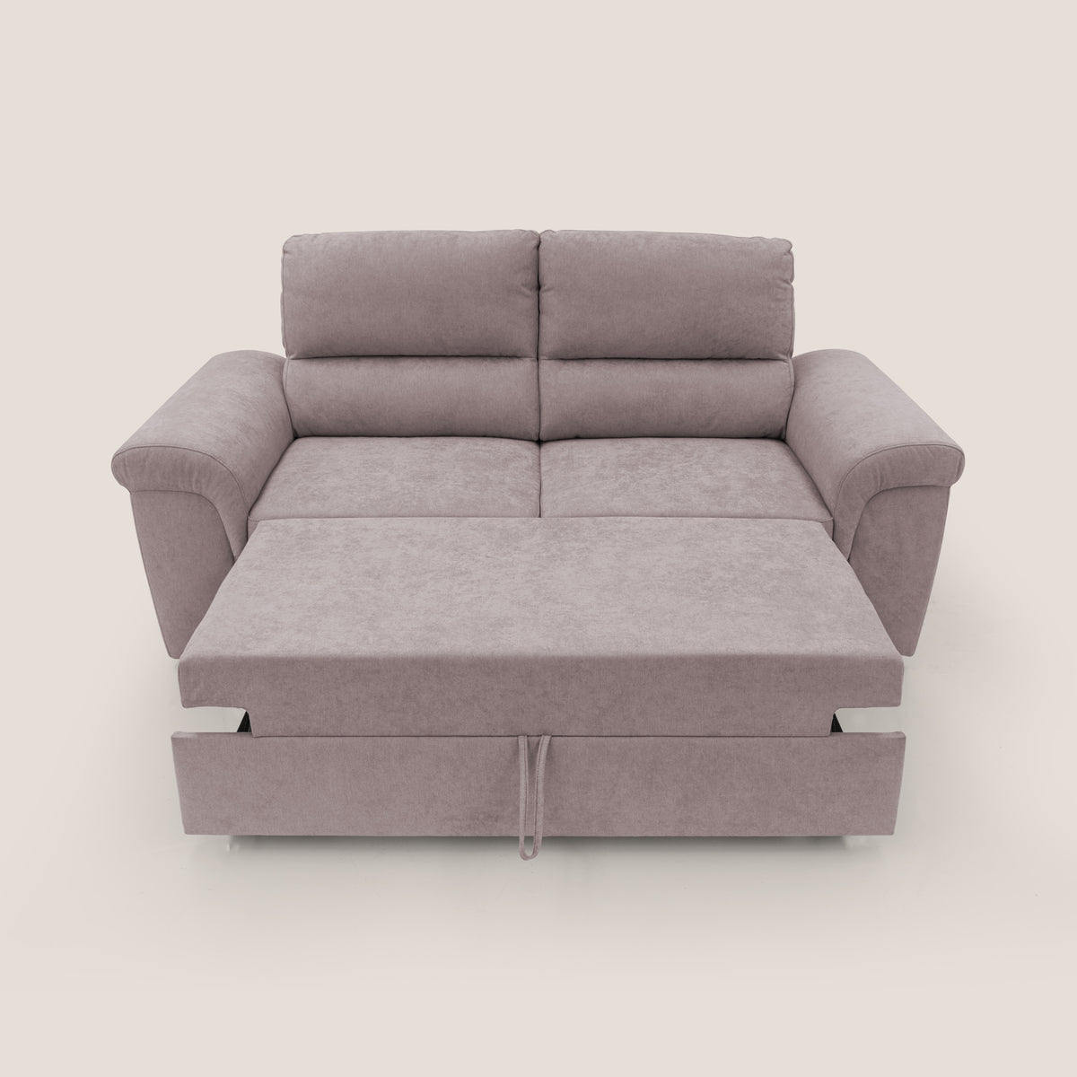 Minerva divano con pouf estraibile poggiapiedi in tessuto morbido impermeabile T02 rosa - divitt.sbs