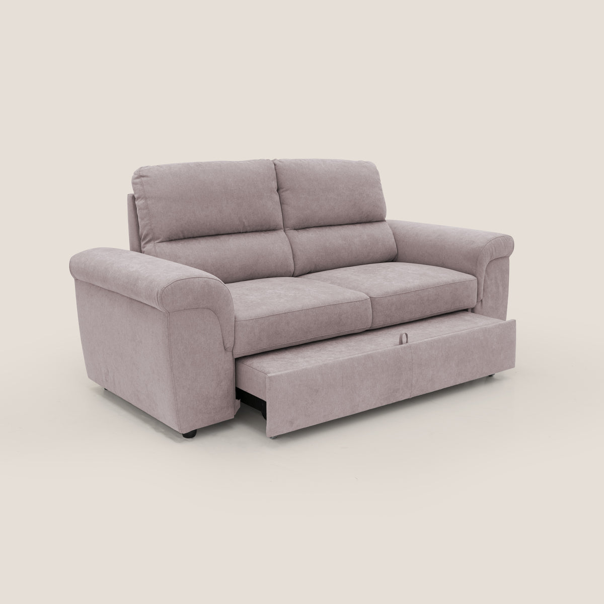 Minerva divano con pouf estraibile poggiapiedi in tessuto morbido impermeabile T02 rosa - divitt.sbs