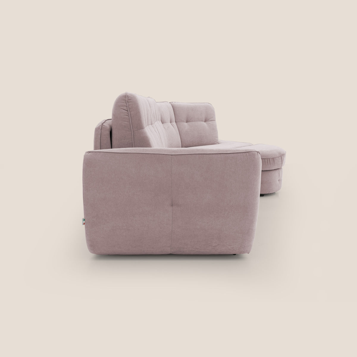 Zeus divano letto angolare con materasso H18 cm pouf mobile in tessuto impermeabile T02 - divitt.sbs