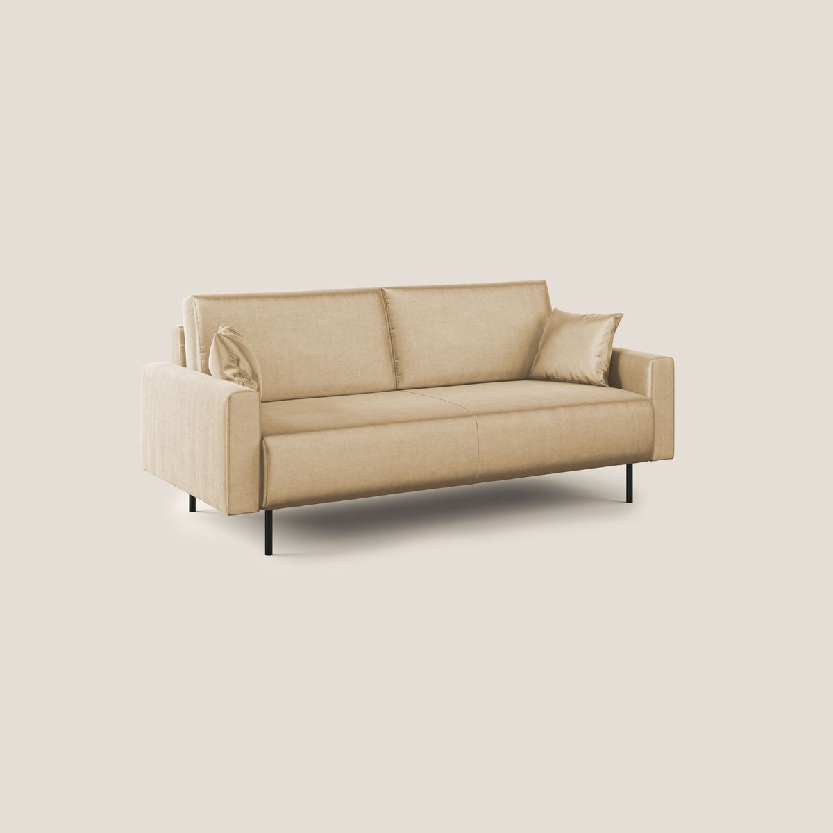 Arthur divano moderno in velluto morbido impermeabile T01 beige - divitt.sbs