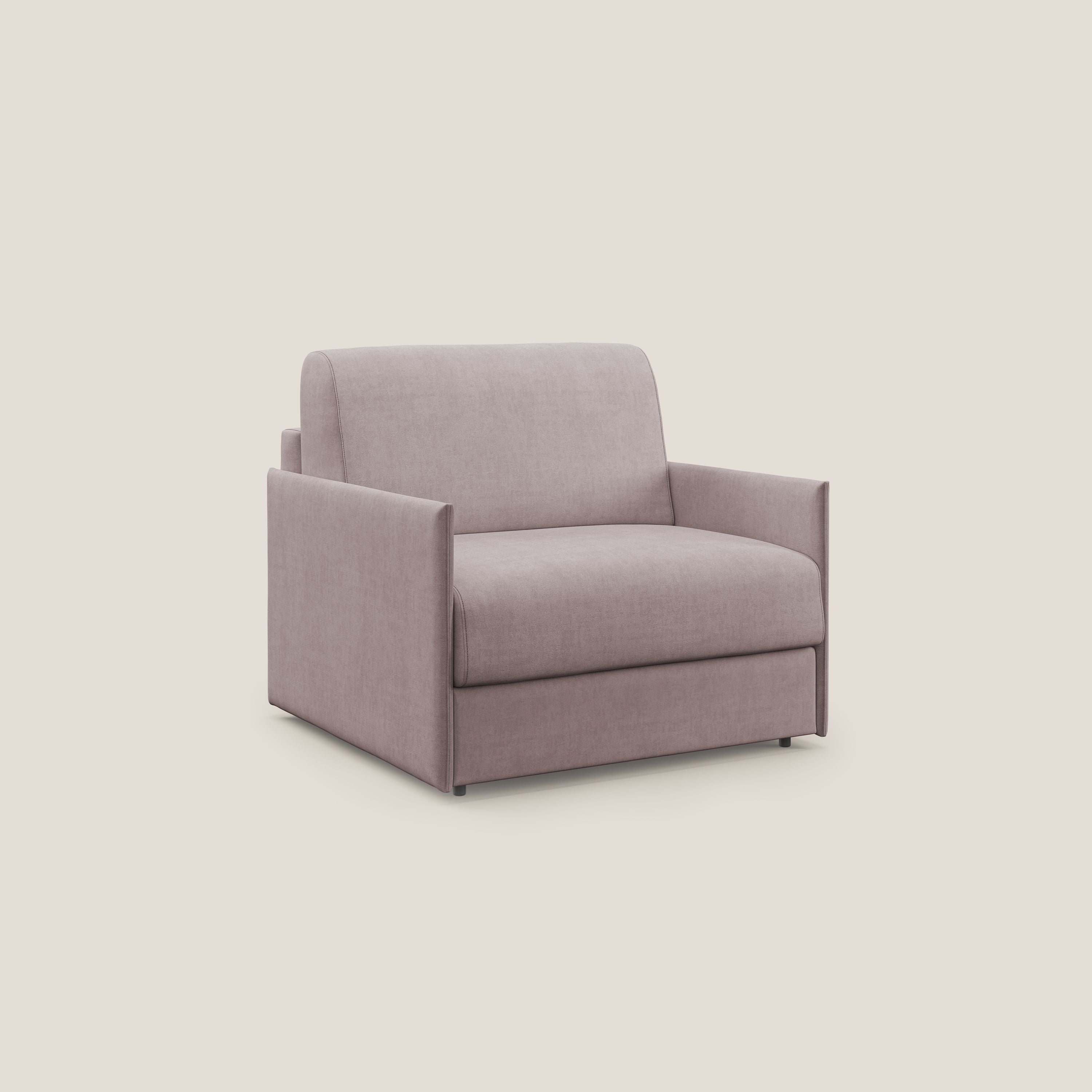 Evans poltrona letto in morbido tessuto impermeabile T02 rosa - divitt.sbs