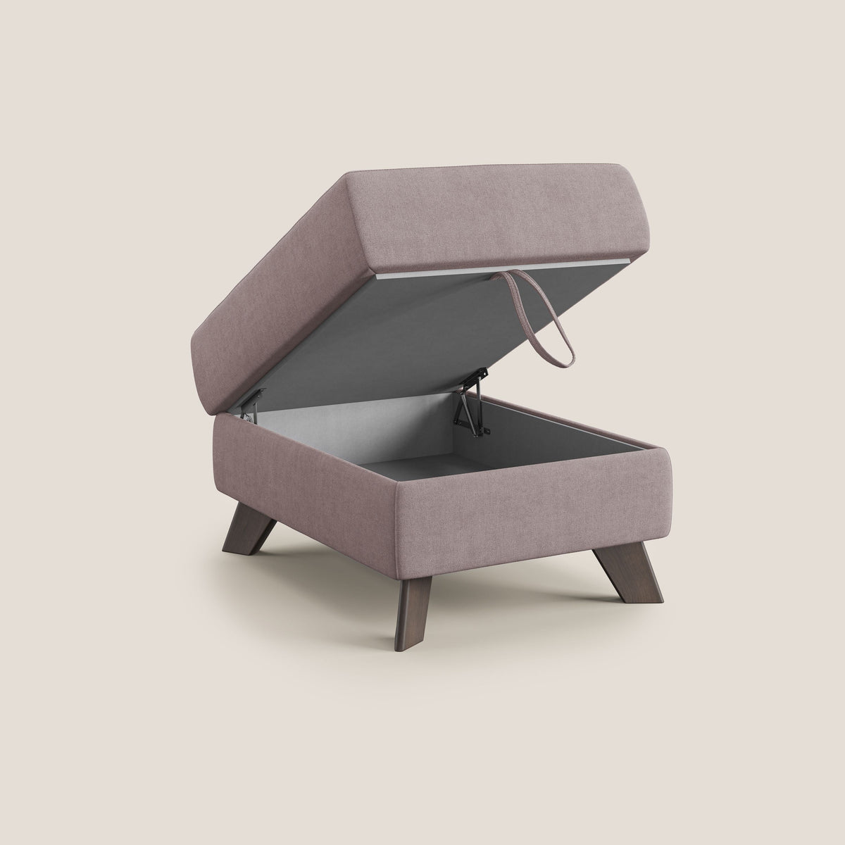 Moon Pouf contenitore e piedini alti in tessuto morbido impermeabile T02 rosa - divitt.sbs