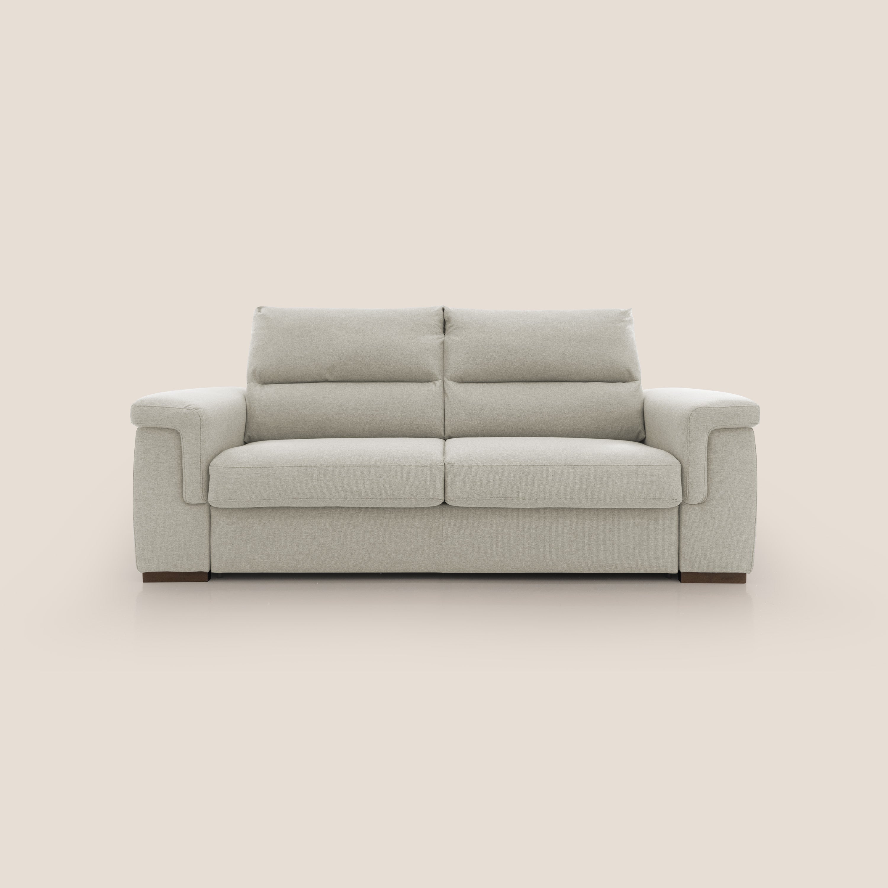 Magnolia divano letto con materasso alto 18 cm morbido schienale alto in tessuto smacchiabile T05 panna - divitt.sbs