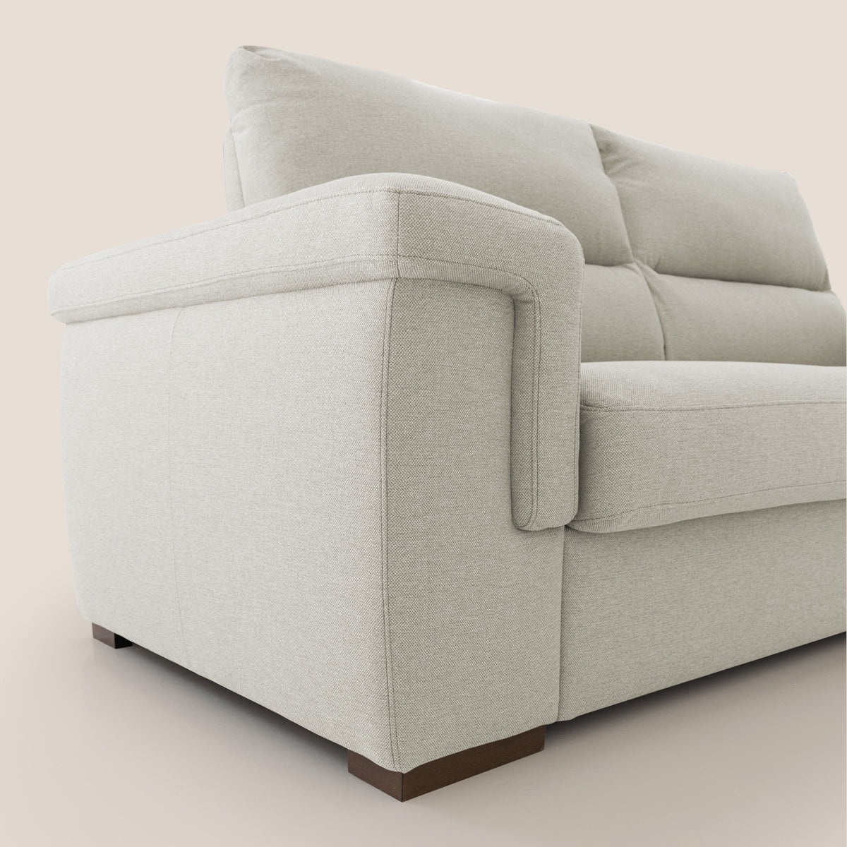Magnolia divano letto con materasso alto 18 cm morbido schienale alto in tessuto smacchiabile T05 panna - divitt.sbs