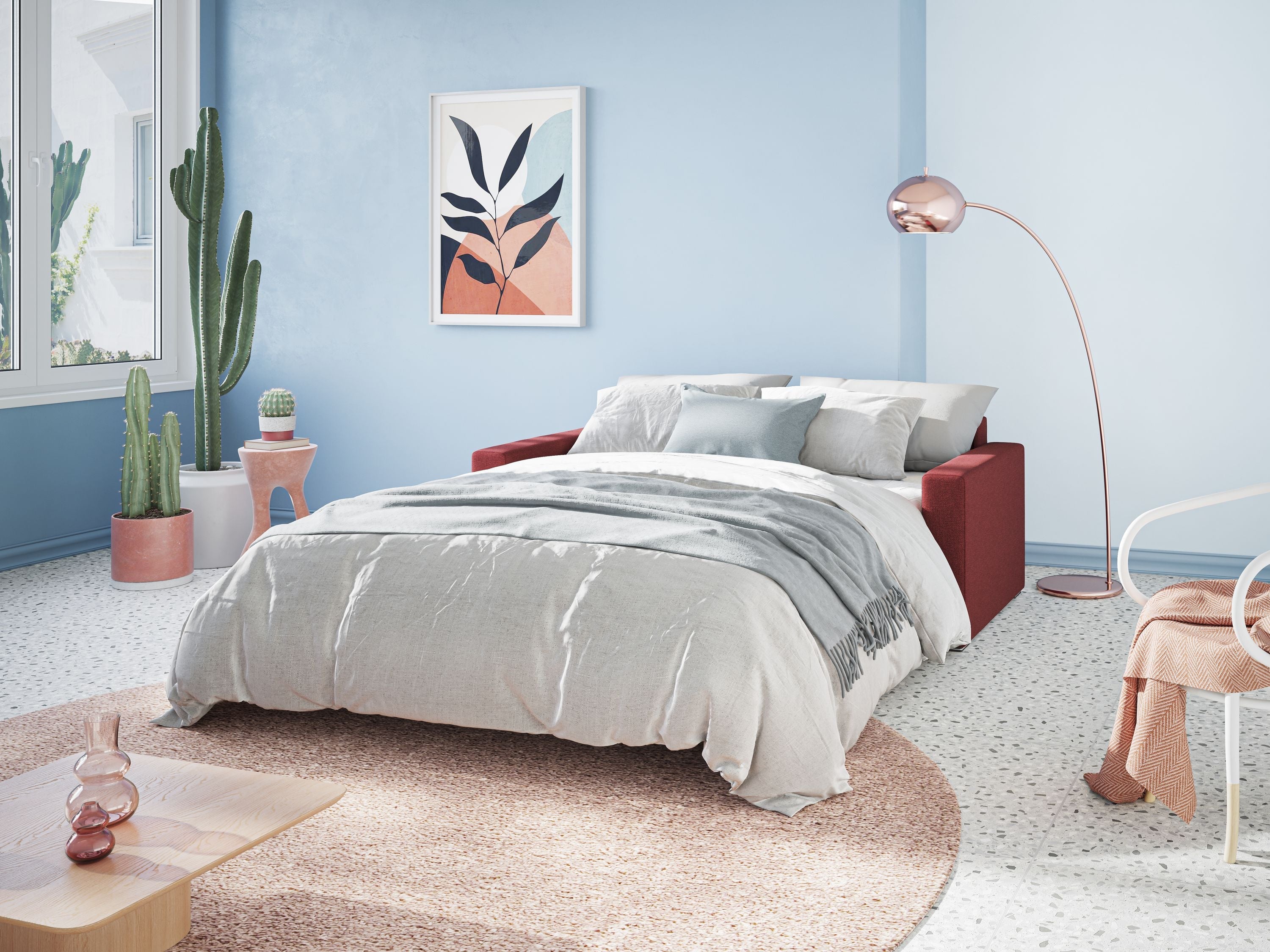 Best Divano letto matrimoniale in tessuto smacchiabile QuickClean T08 panna - divitt.sbs