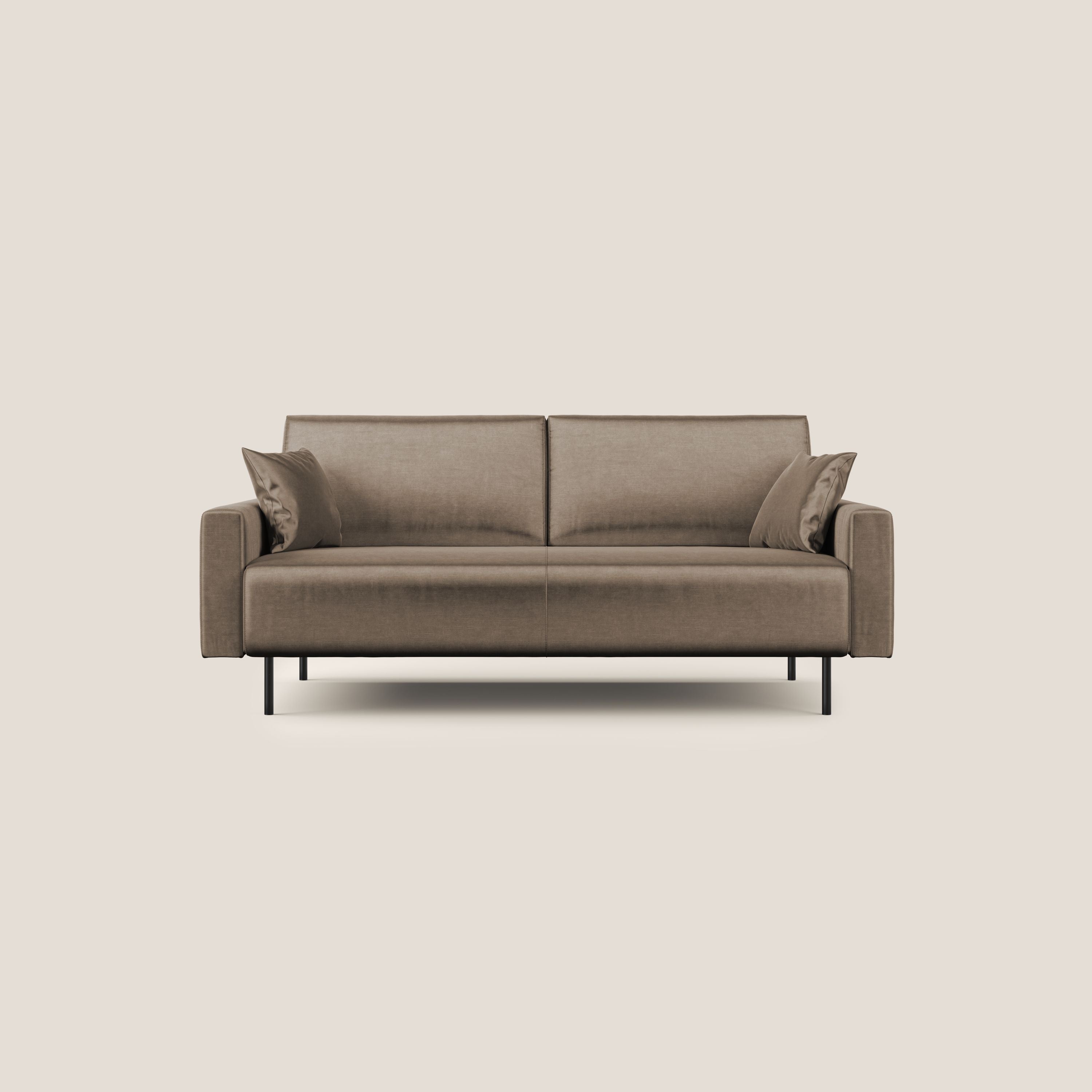 Arthur divano moderno in velluto morbido impermeabile T01 marrone - divitt.sbs
