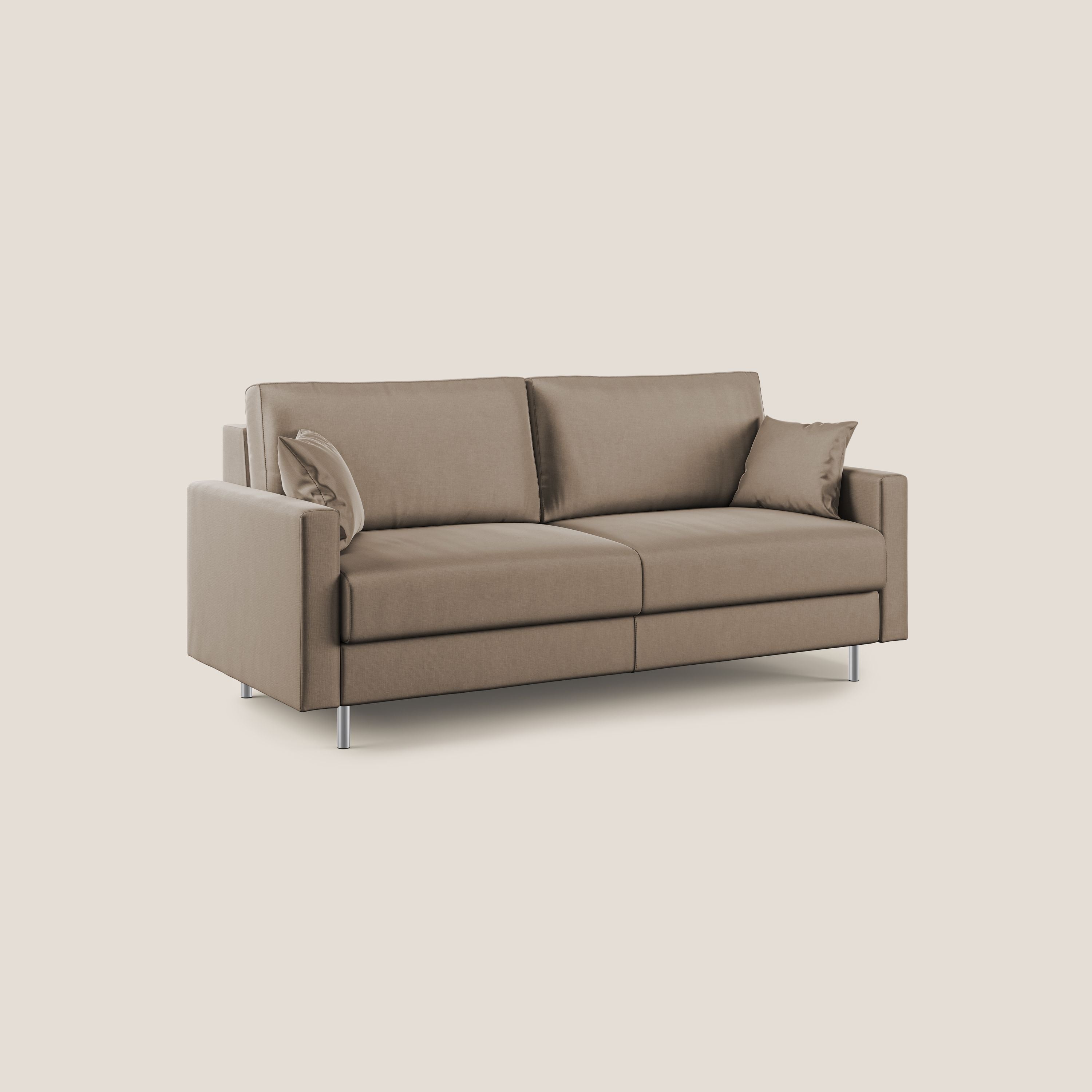 Andromeda divano letto matrimoniale in velluto morbido impermeabile T01 marrone - divitt.sbs