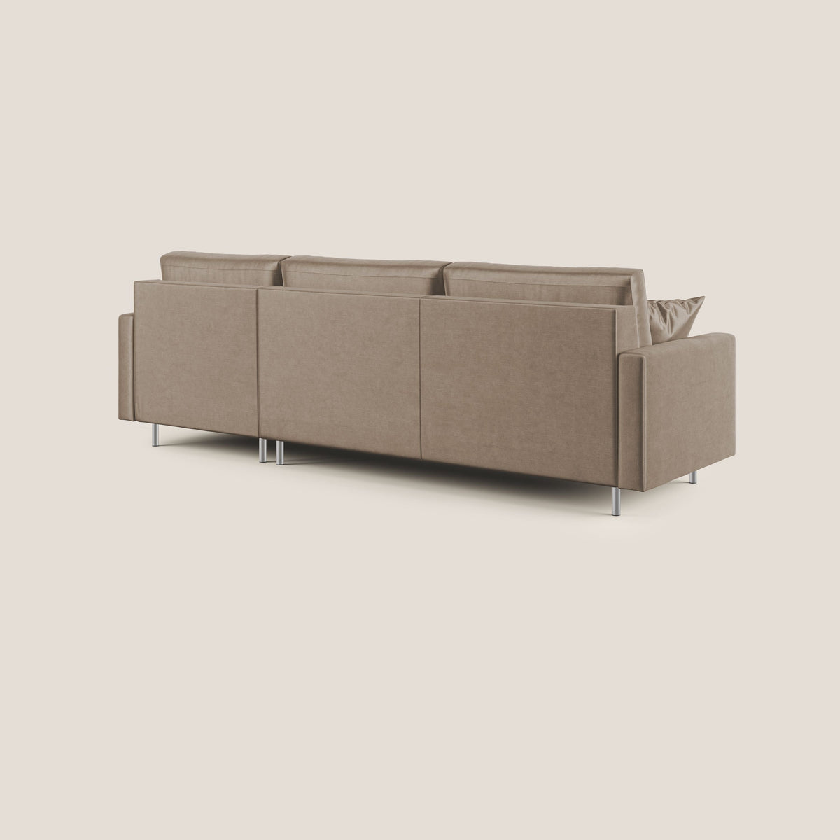Andromeda divano letto angolare in velluto morbido impermeabile T01 marrone - divitt.sbs