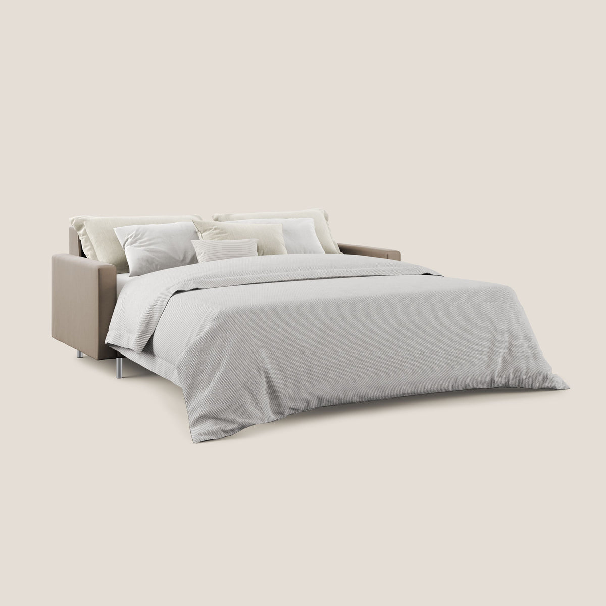 Andromeda divano letto matrimoniale in velluto morbido impermeabile T01 marrone - divitt.sbs