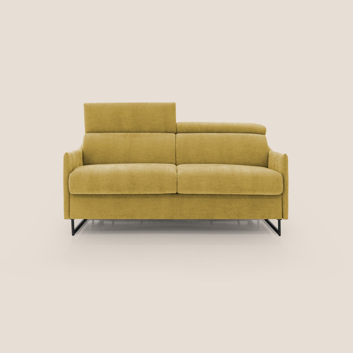 Loto divano letto salvaspazio materasso H18 cm con piedi alti in morbido tessuto impermeabile T14 giallo - divitt.sbs