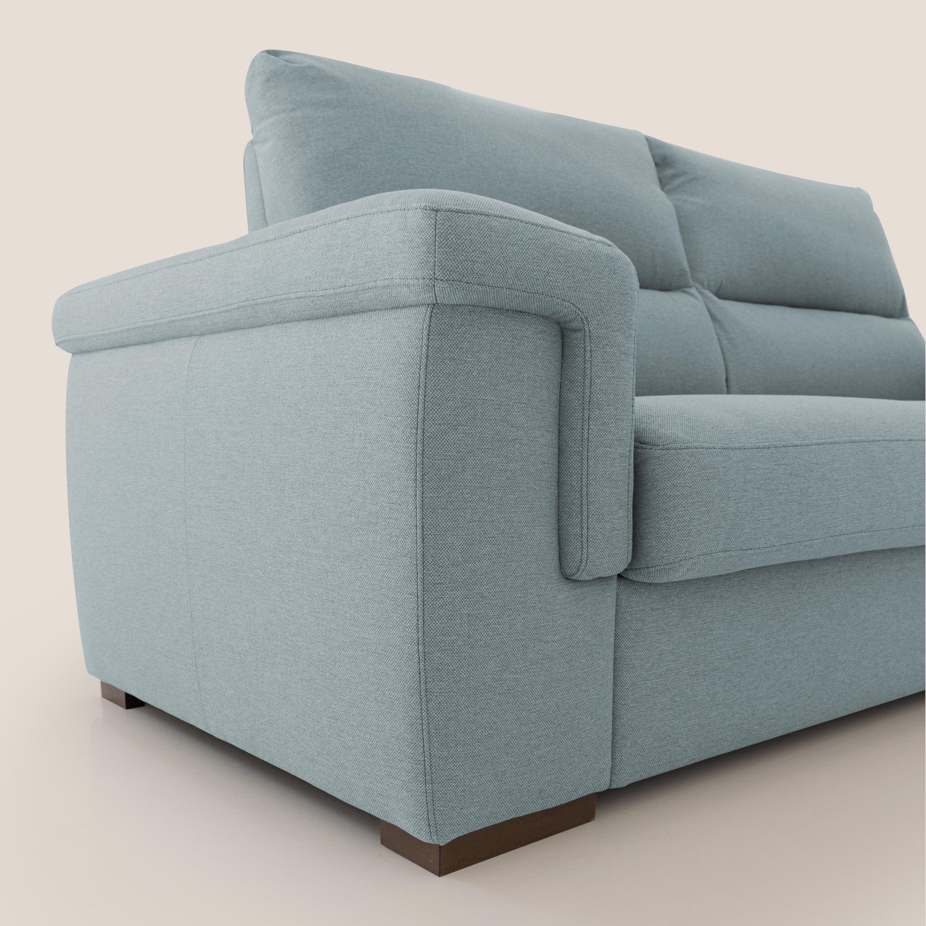 Magnolia divano letto con materasso alto 18 cm morbido schienale alto in tessuto smacchiabile T05 carta da zucchero - divitt.sbs