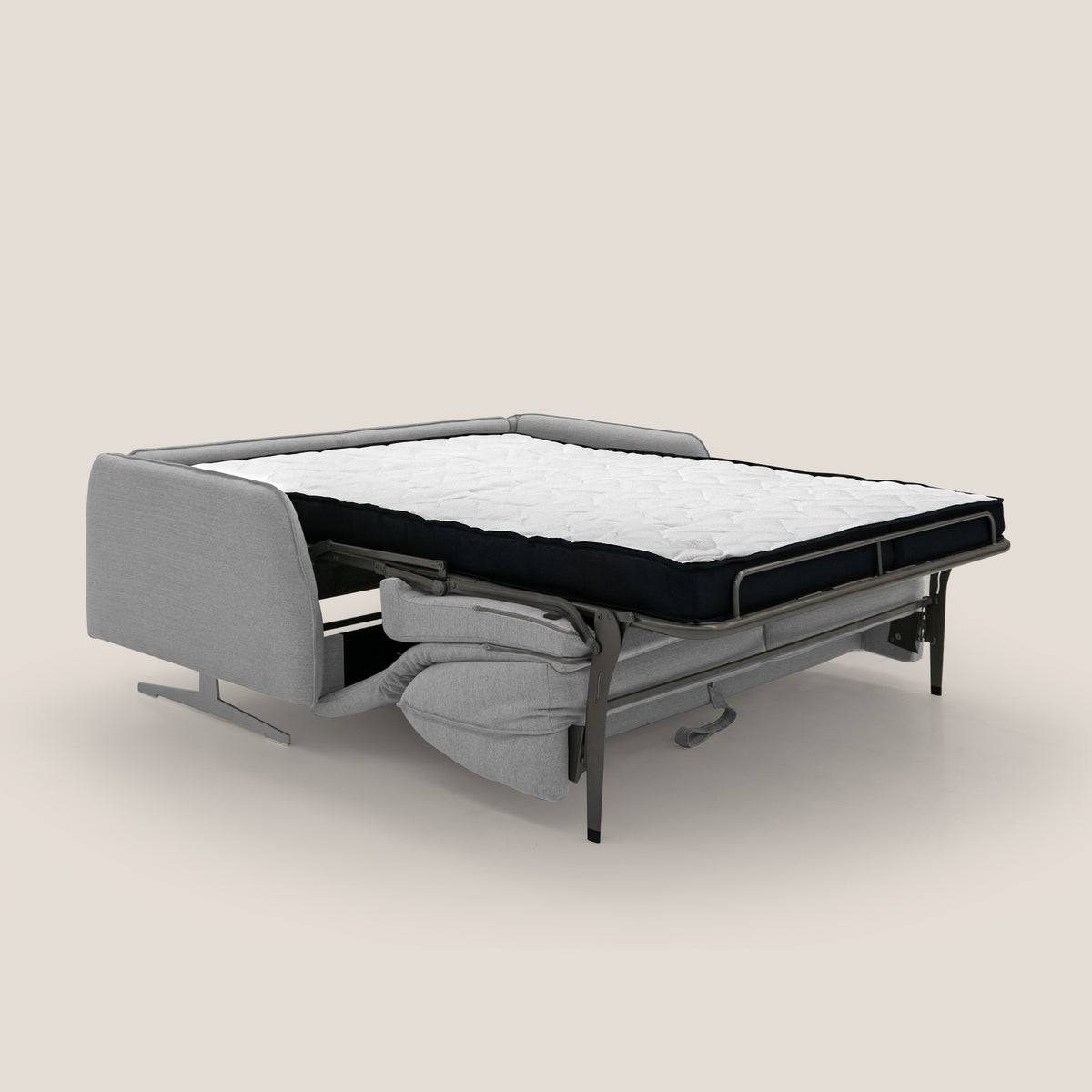 Texas Divano letto matrimoniale moderno in tessuto impermeabile T19 grigio - divitt.sbs