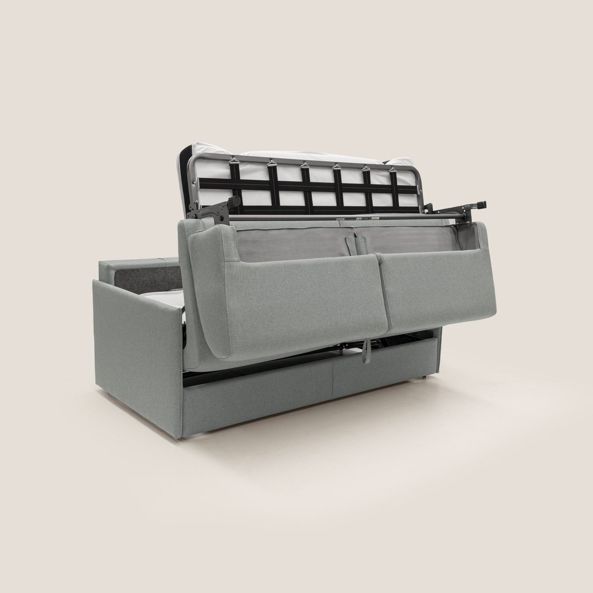 Evans Divano letto matrimoniale in tessuto impermeabile T13 grigio - divitt.sbs