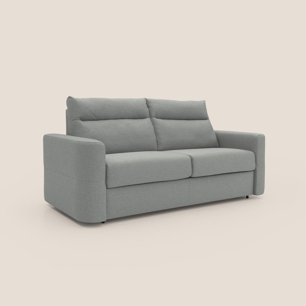Cupido Divano letto materasso H18 cm e schienale alto in tessuto impermeabile simil cotone T13 grigio - divitt.sbs