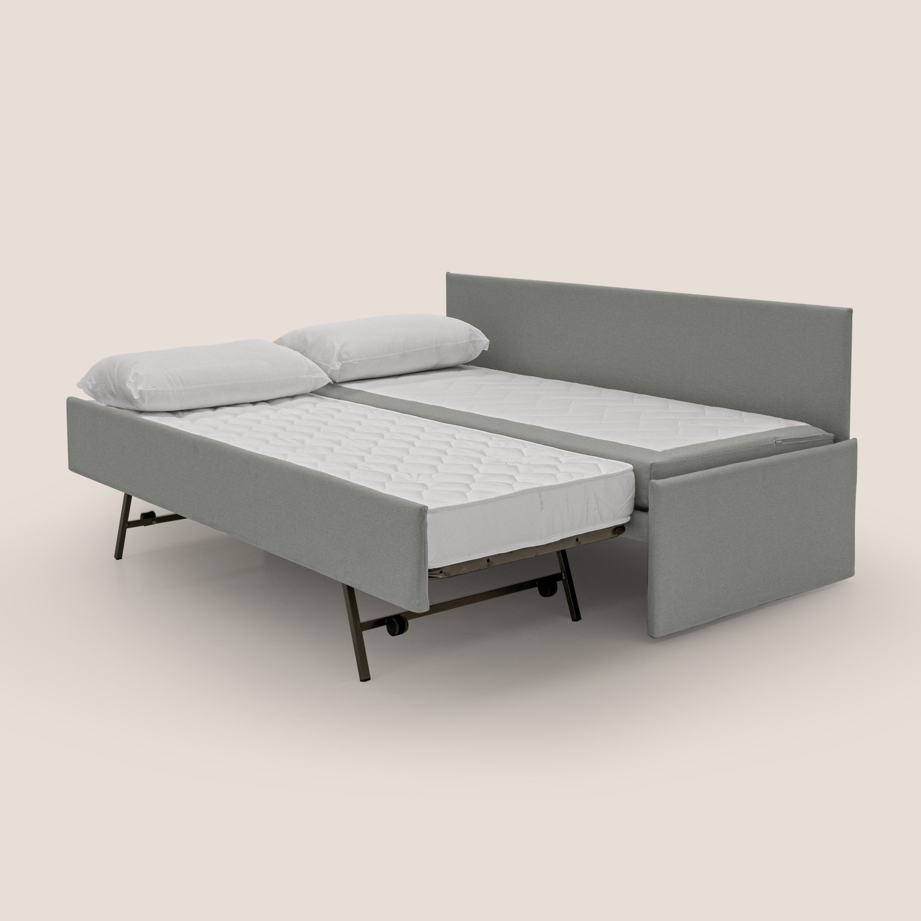 Naviglio Divano duplex con doppio letto in tessuto simil cotone impermeabile T13 grigio - divitt.sbs