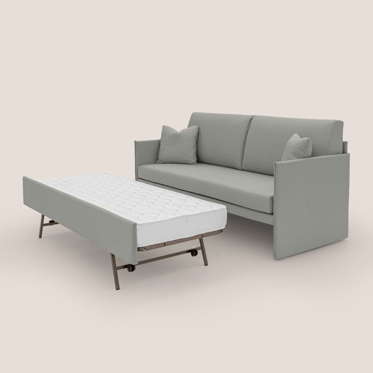 Tortona Divano duplex con doppio letto in tessuto simil cotone impermeabile T13 grigio - divitt.sbs