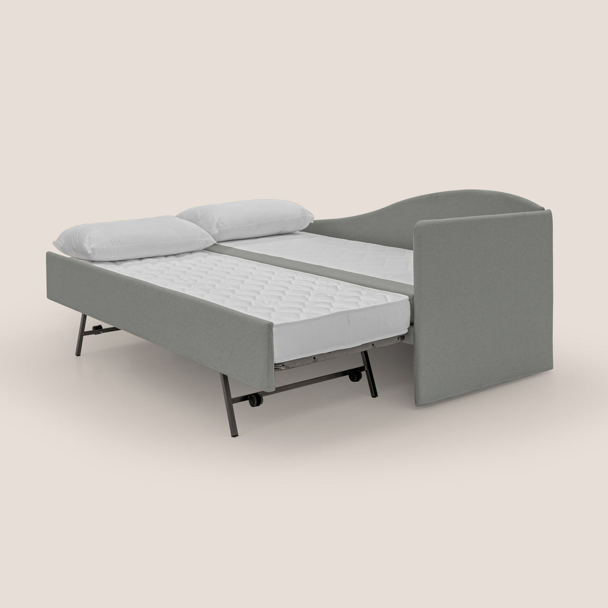 Nolo Divano duplex con doppio letto in tessuto simil cotone impermeabile T13 grigio - divitt.sbs