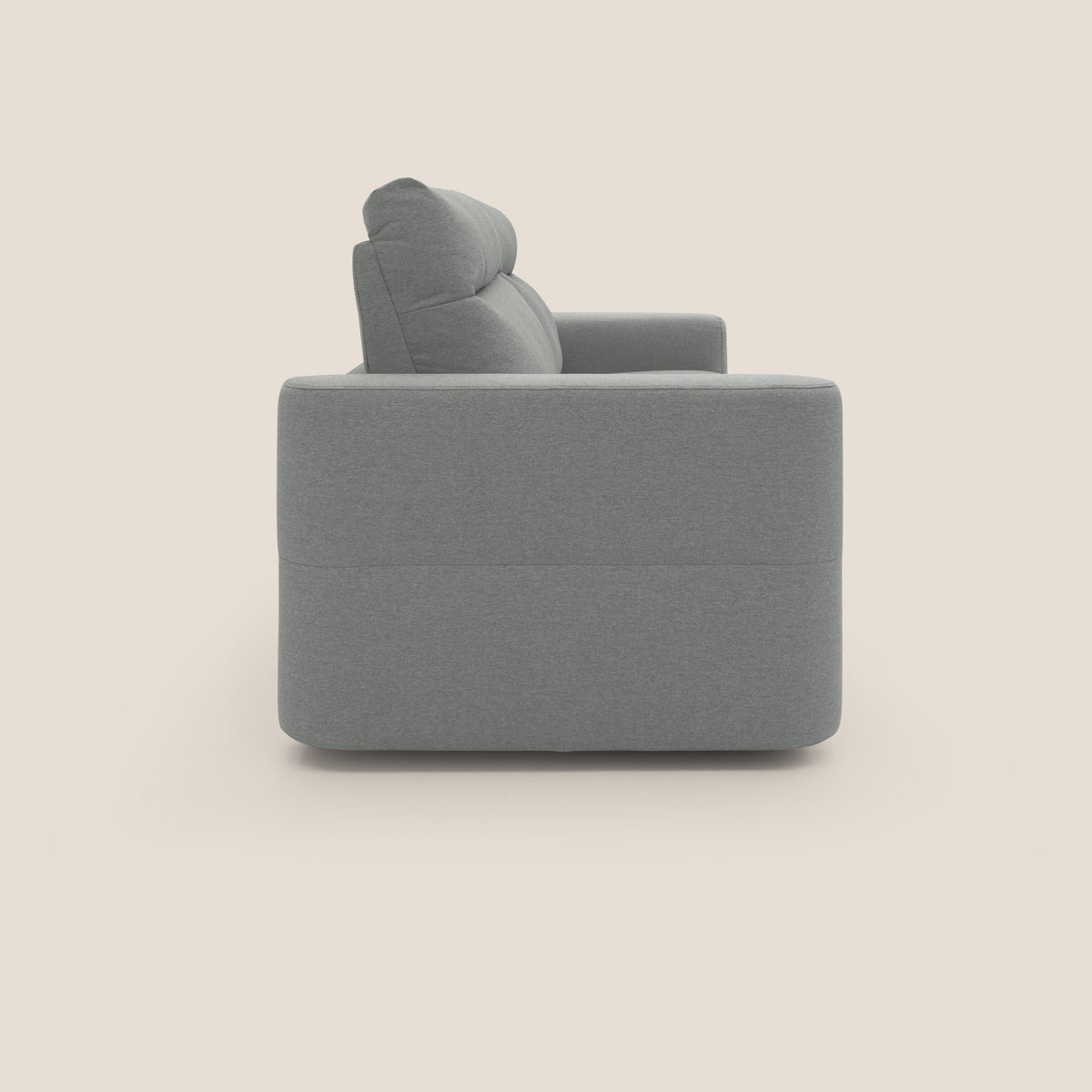 Cupido Divano letto materasso H18 cm e schienale alto in tessuto impermeabile simil cotone T13 grigio - divitt.sbs