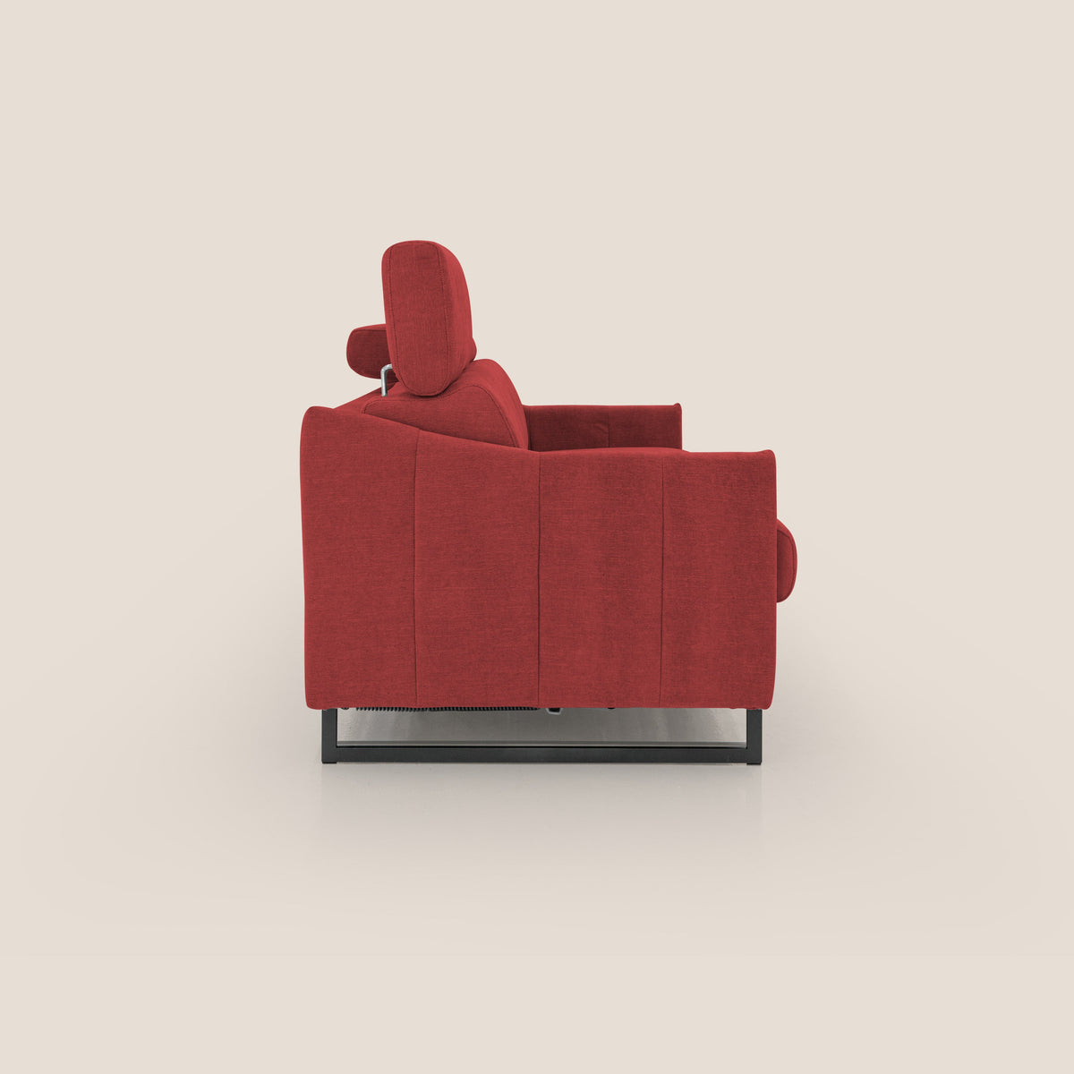 Loto divano letto salvaspazio materasso H18 cm con piedi alti in morbido tessuto impermeabile T14 rosso - divitt.sbs