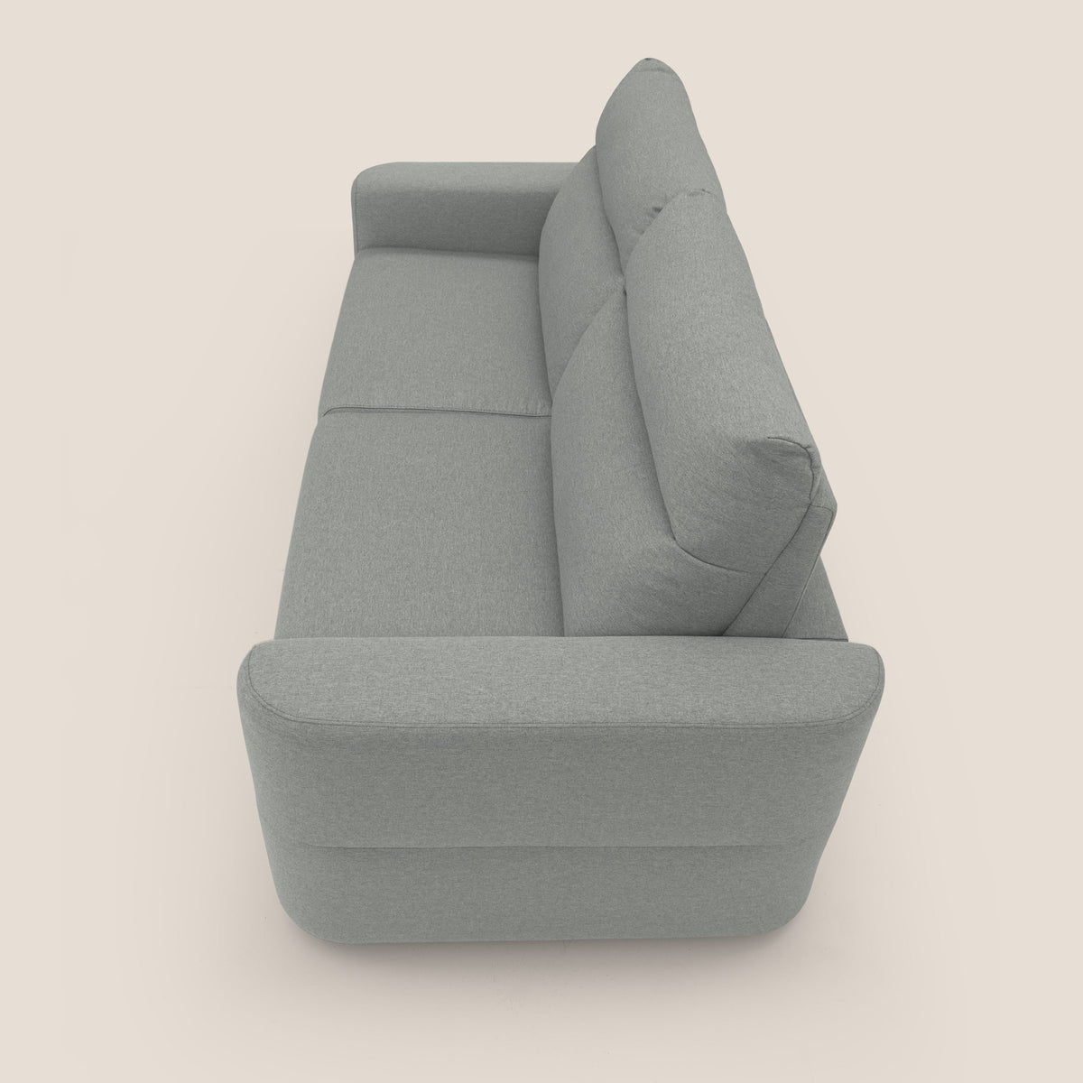 Cupido Divano letto materasso H18 cm e schienale alto in tessuto impermeabile simil cotone T13 grigio - divitt.sbs