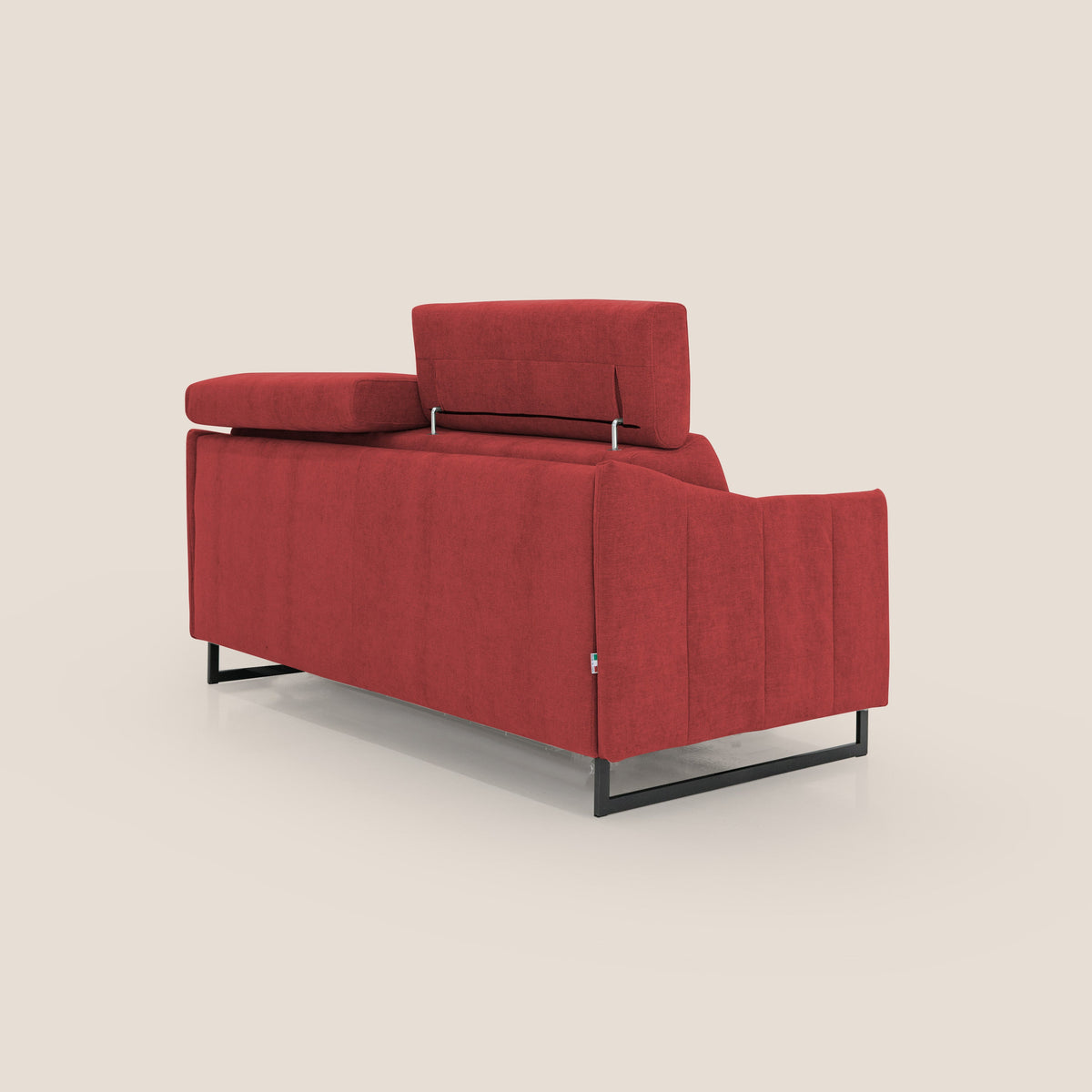 Loto divano letto salvaspazio materasso H18 cm con piedi alti in morbido tessuto impermeabile T14 rosso - divitt.sbs